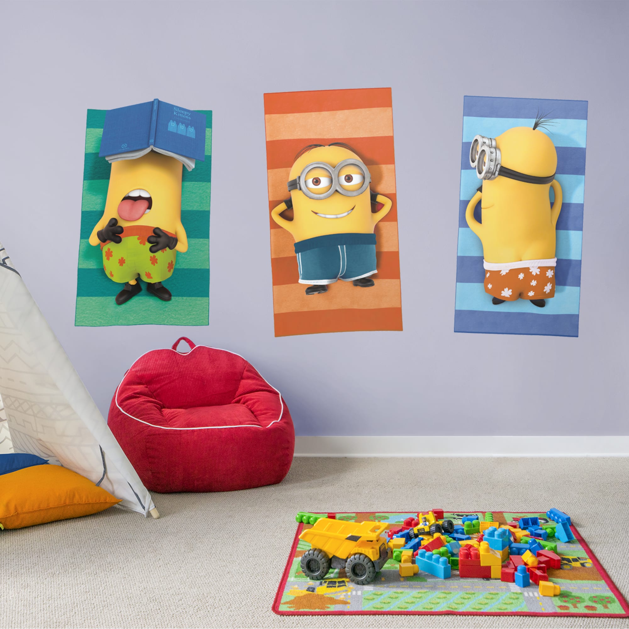 Minions: Sunbathing Collection - Officially Licensed Removable Wall Decal 80.0"W x 53.0"H by Fathead | Vinyl
