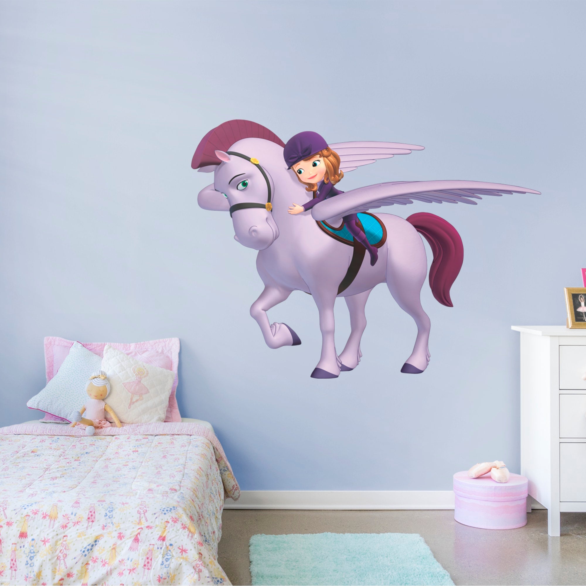 Sofia the First: Sophia & Minimus - Officially Licensed Disney Removable Wall Decal 72.0"W x 52.0"H by Fathead | Vinyl