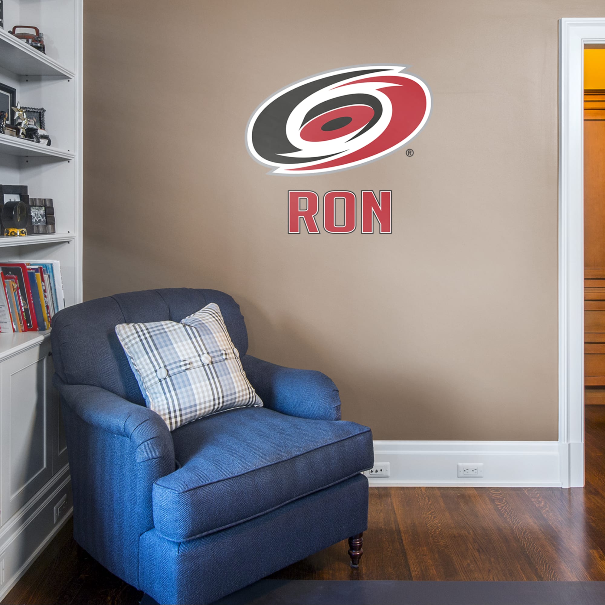 Carolina Hurricanes: Stacked Personalized Name - Officially Licensed NHL Transfer Decal in Red (39.5"W x 52"H) by Fathead | Viny