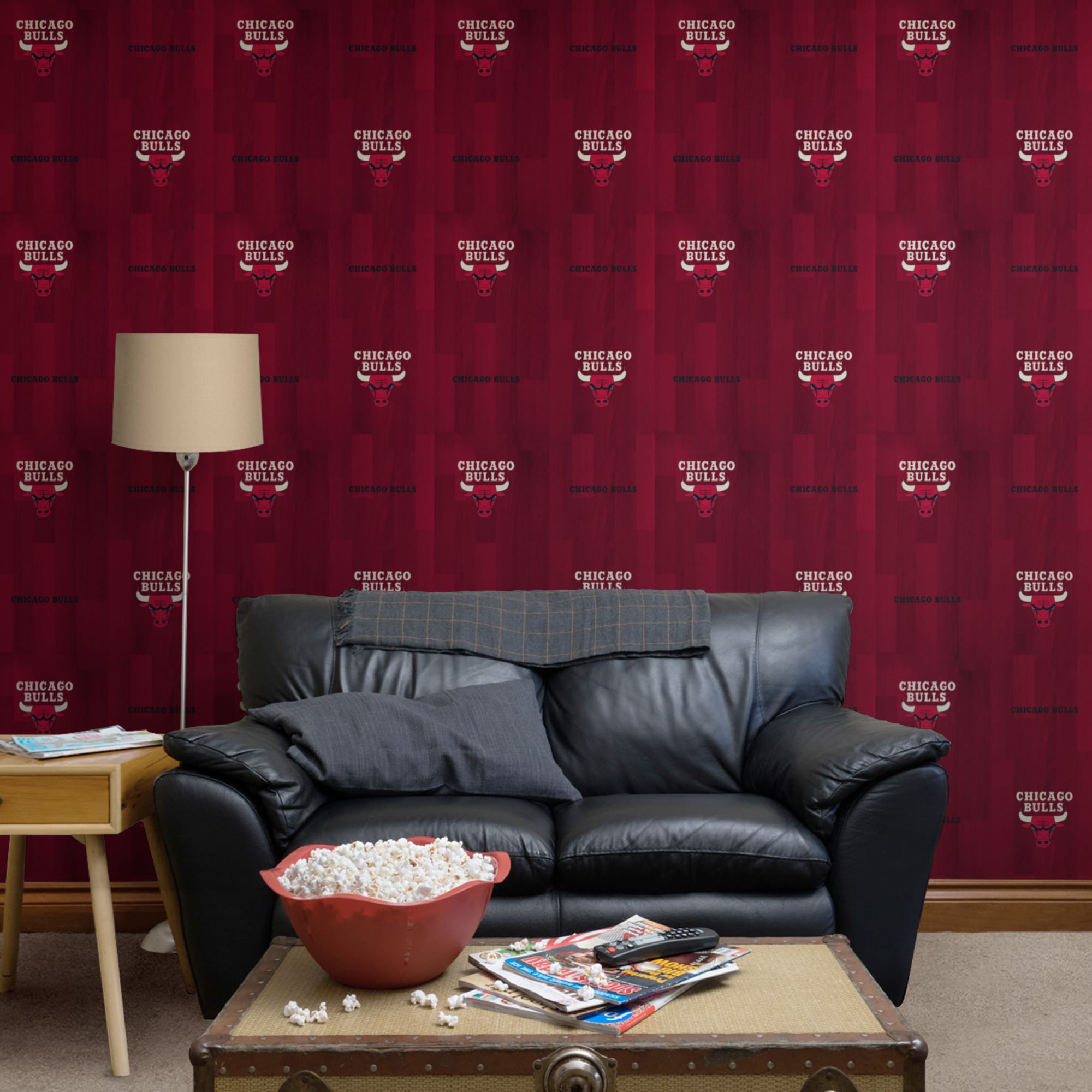 Chicago Bulls: Hardwood Pattern - Officially Licensed Removable Wallpaper 12" x 12" Sample by Fathead