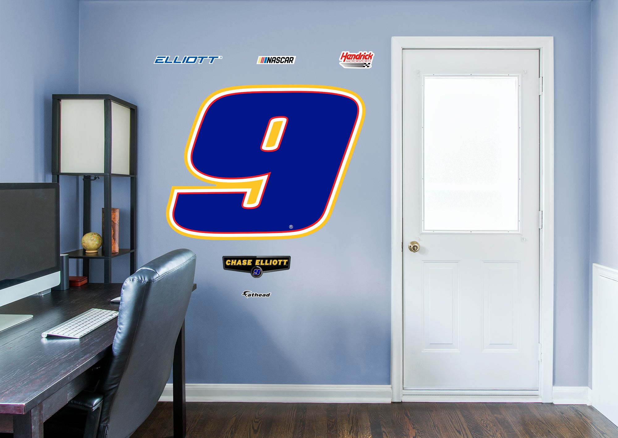 Chase Elliott 2021 #9 Logo - Officially Licensed NASCAR Removable Wall Decal Giant Logo + 2 Decals (38"W x 49"H) by Fathead | Vi