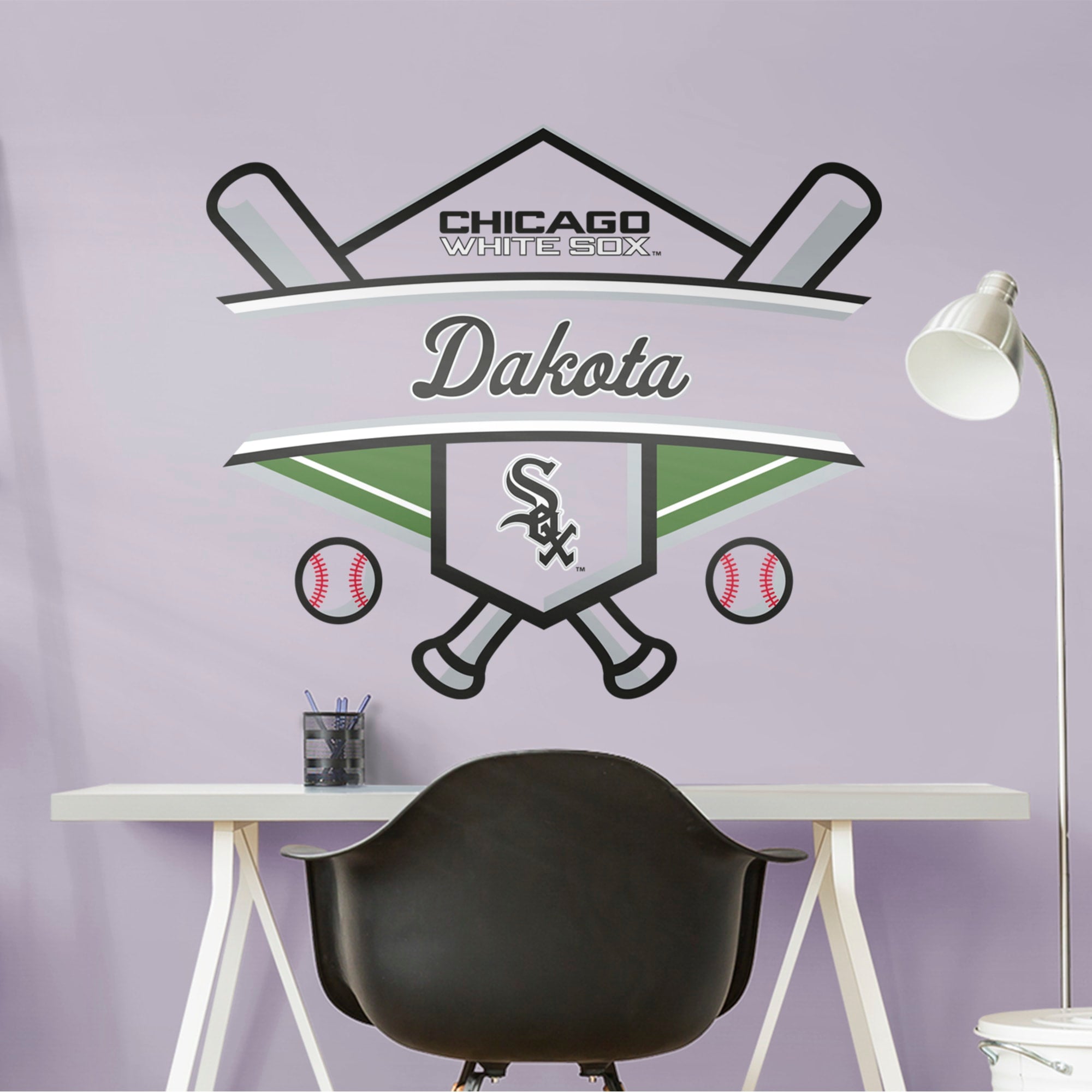 Chicago White Sox: Personalized Name - Officially Licensed MLB Transfer Decal 45.0"W x 39.0"H by Fathead | Vinyl