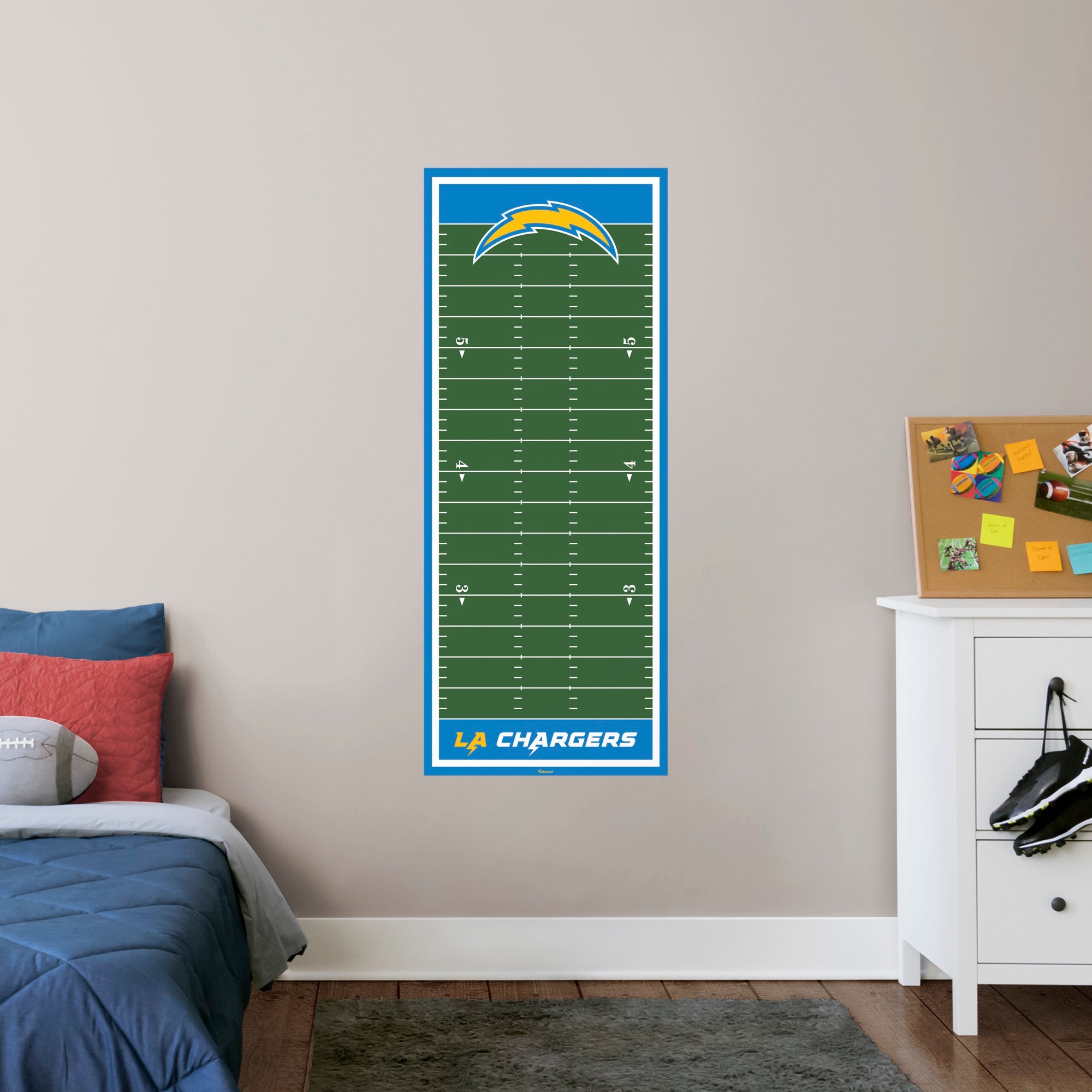 Los Angeles Chargers: Growth Chart - Officially Licensed NFL Removable Wall Graphic by Fathead | Vinyl