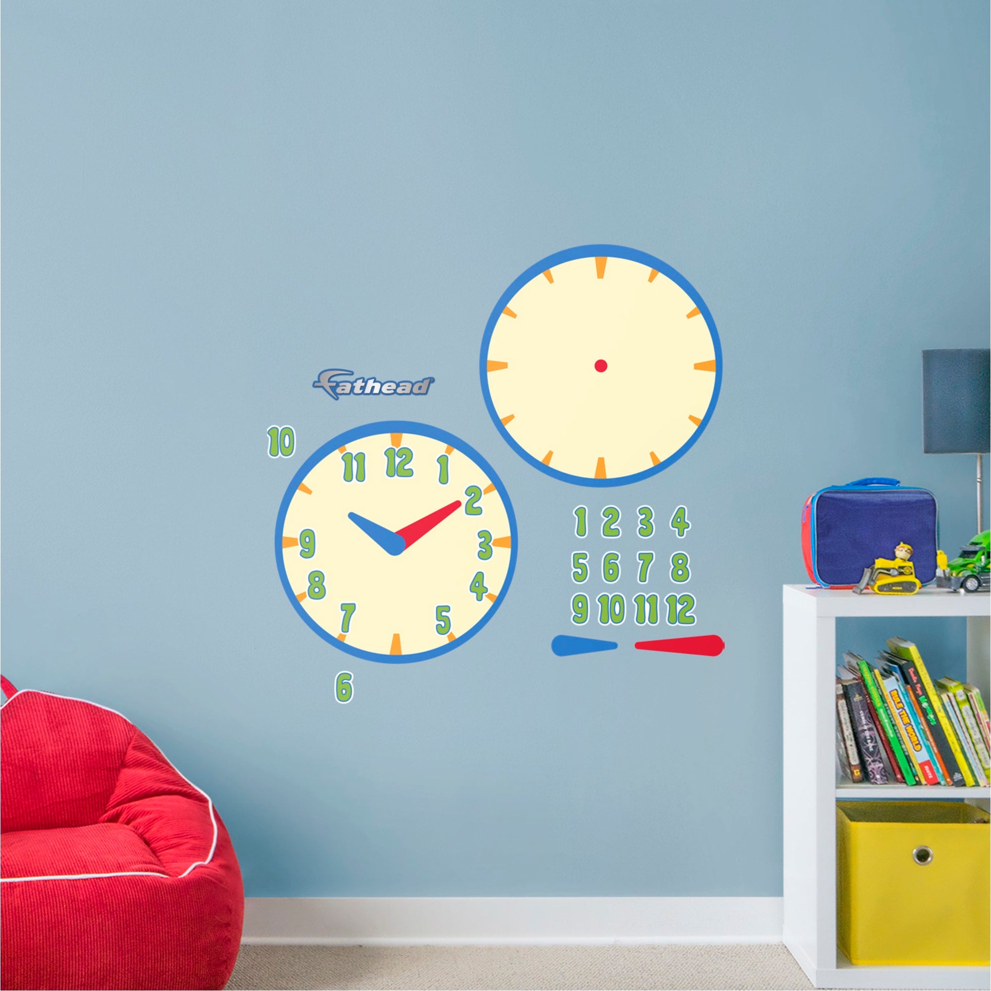 Learning Time Clock - Removable Dry Erase Vinyl Decal 75"W x 39.5"H by Fathead
