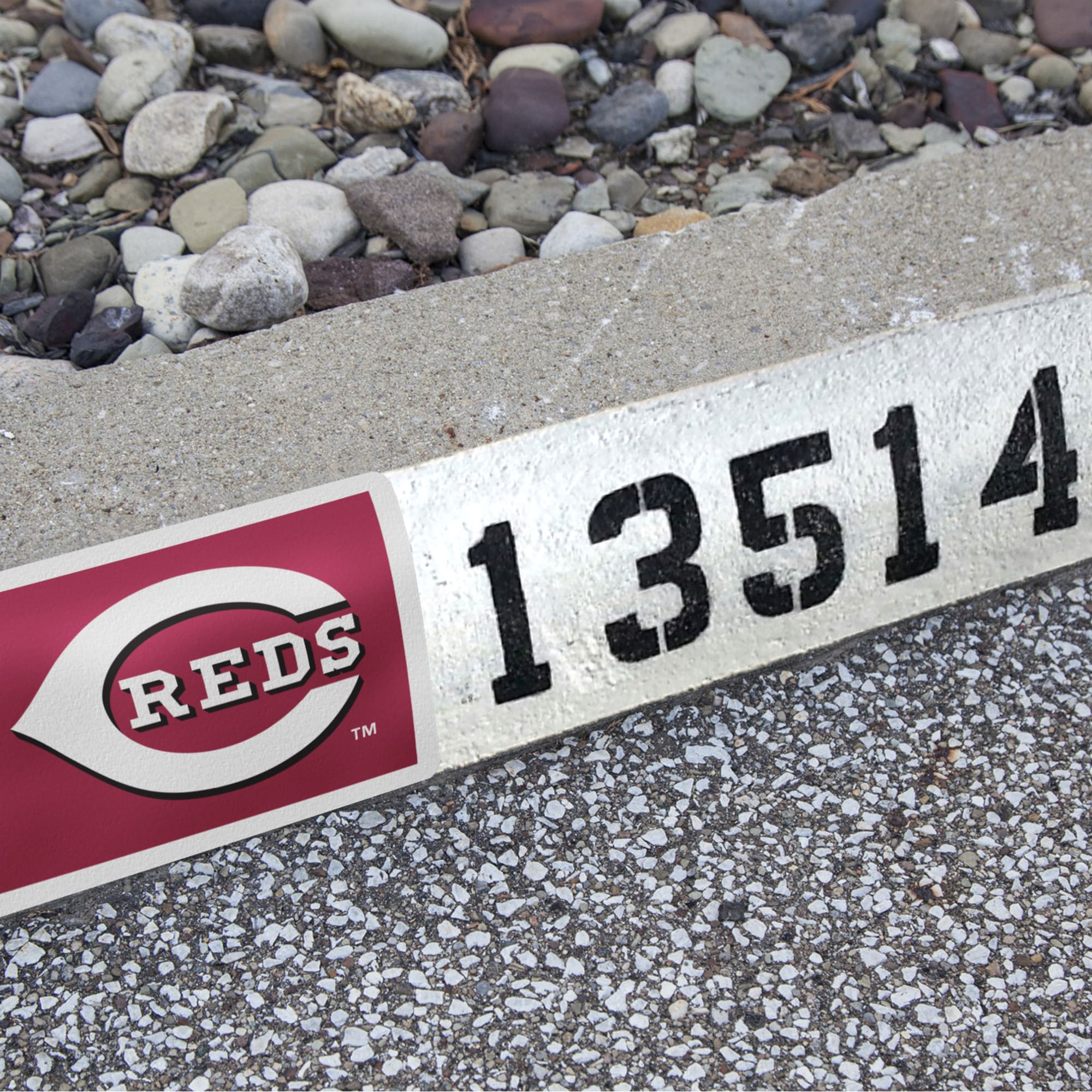 Cincinnati Reds: Address Block - Officially Licensed MLB Outdoor Graphic 6.0"W x 8.0"H by Fathead | Wood/Aluminum