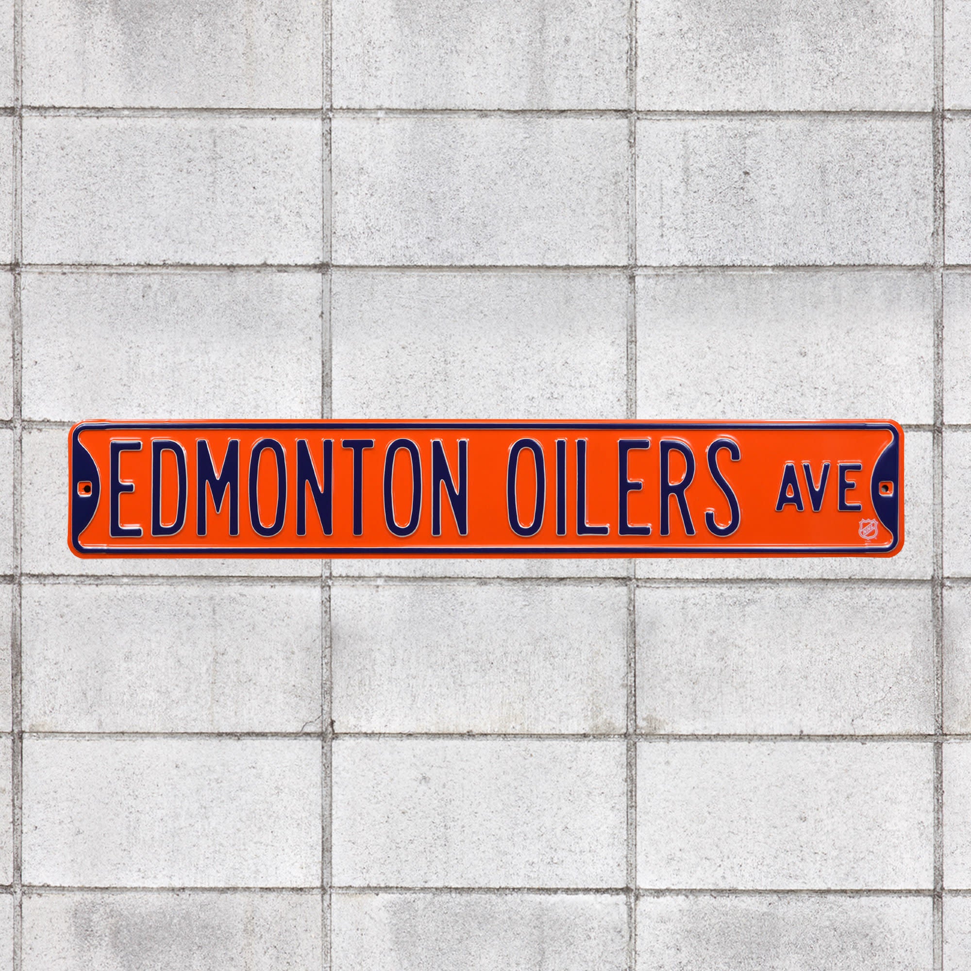 Edmonton Oilers: Edmonton Oilers Avenue - Officially Licensed NHL Metal Street Sign 36.0"W x 6.0"H by Fathead | 100% Steel