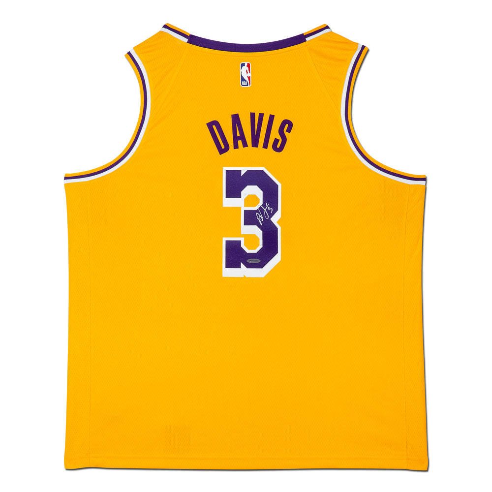 Anthony Davis Autographed Los Angeles Lakers Gold Swingman Nike Jersey by Fathead