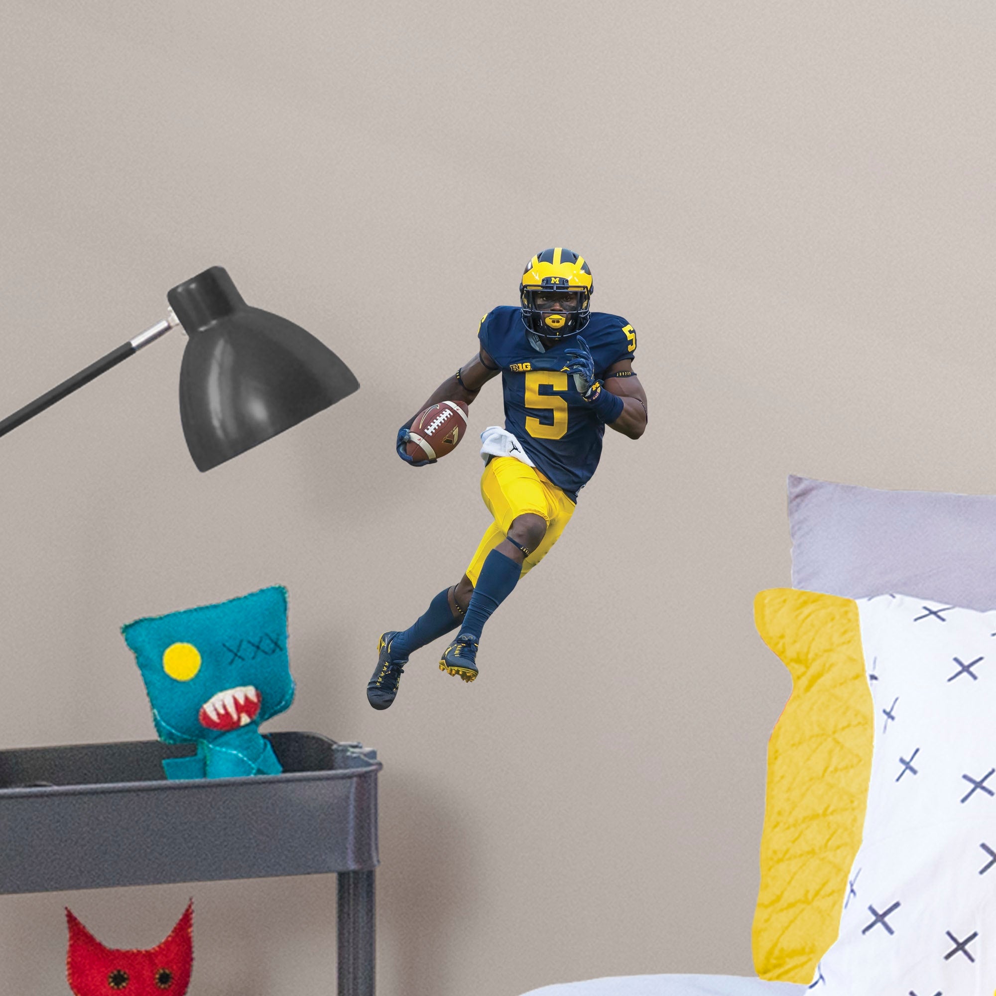 Jabrill Peppers for Michigan Wolverines: Michigan - Officially Licensed Removable Wall Decal Large by Fathead | Vinyl