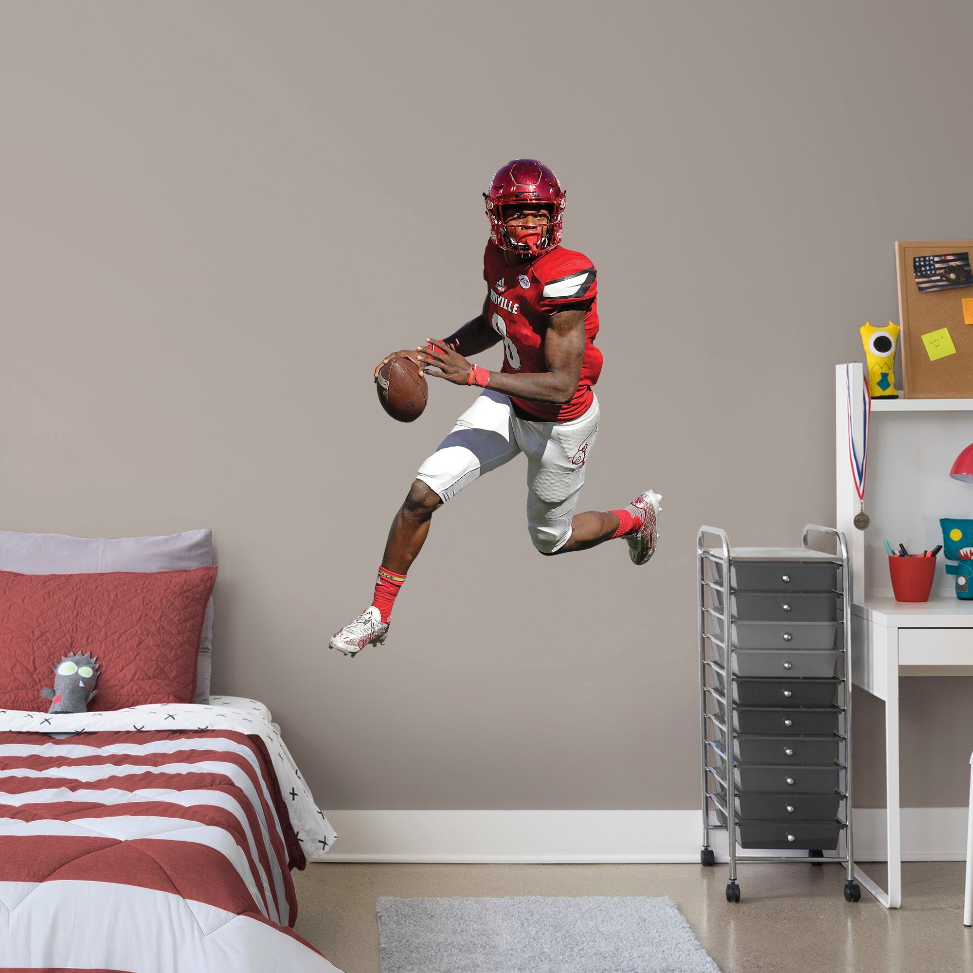 Lamar Jackson for Louisville Cardinals: Louisville - Officially Licensed Removable Wall Decal Giant Athlete + 2 Decals (31"W x 5