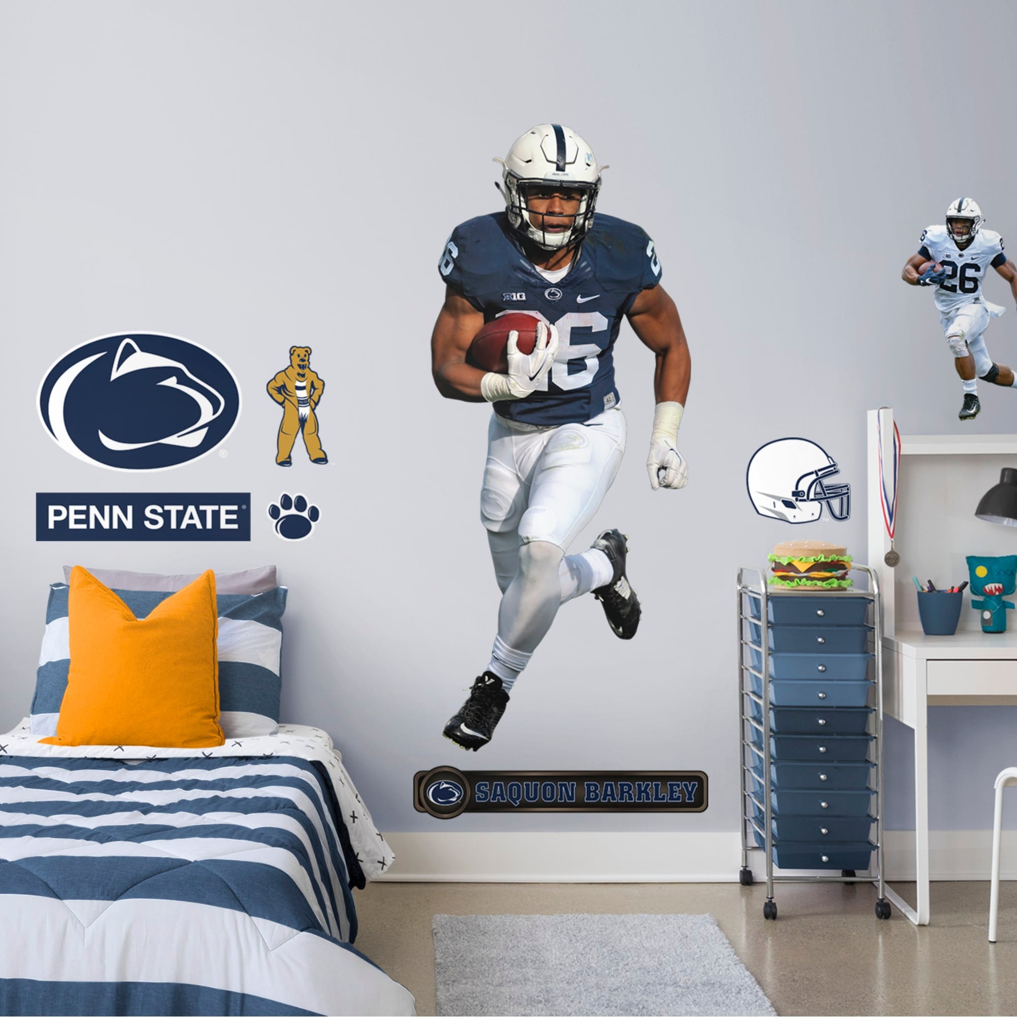 Saquon Barkley for Penn State Nittany Lions: Penn State - Officially Licensed Removable Wall Decal Life-Size Athlete + 8 Decals