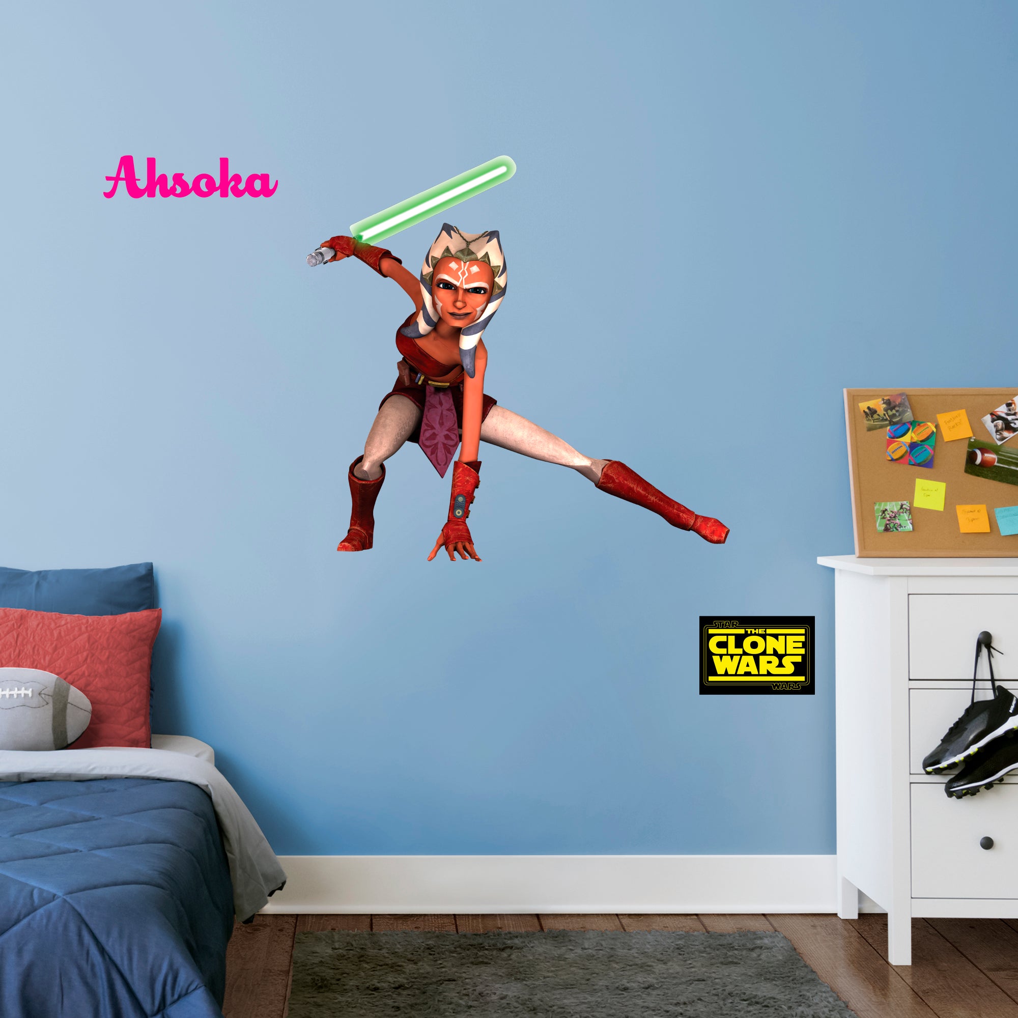 Ahsoka Tano - Star Wars: Clone Wars - Officially Licensed Removable Wall Decal Giant Character + 2 Decals by Fathead | Vinyl