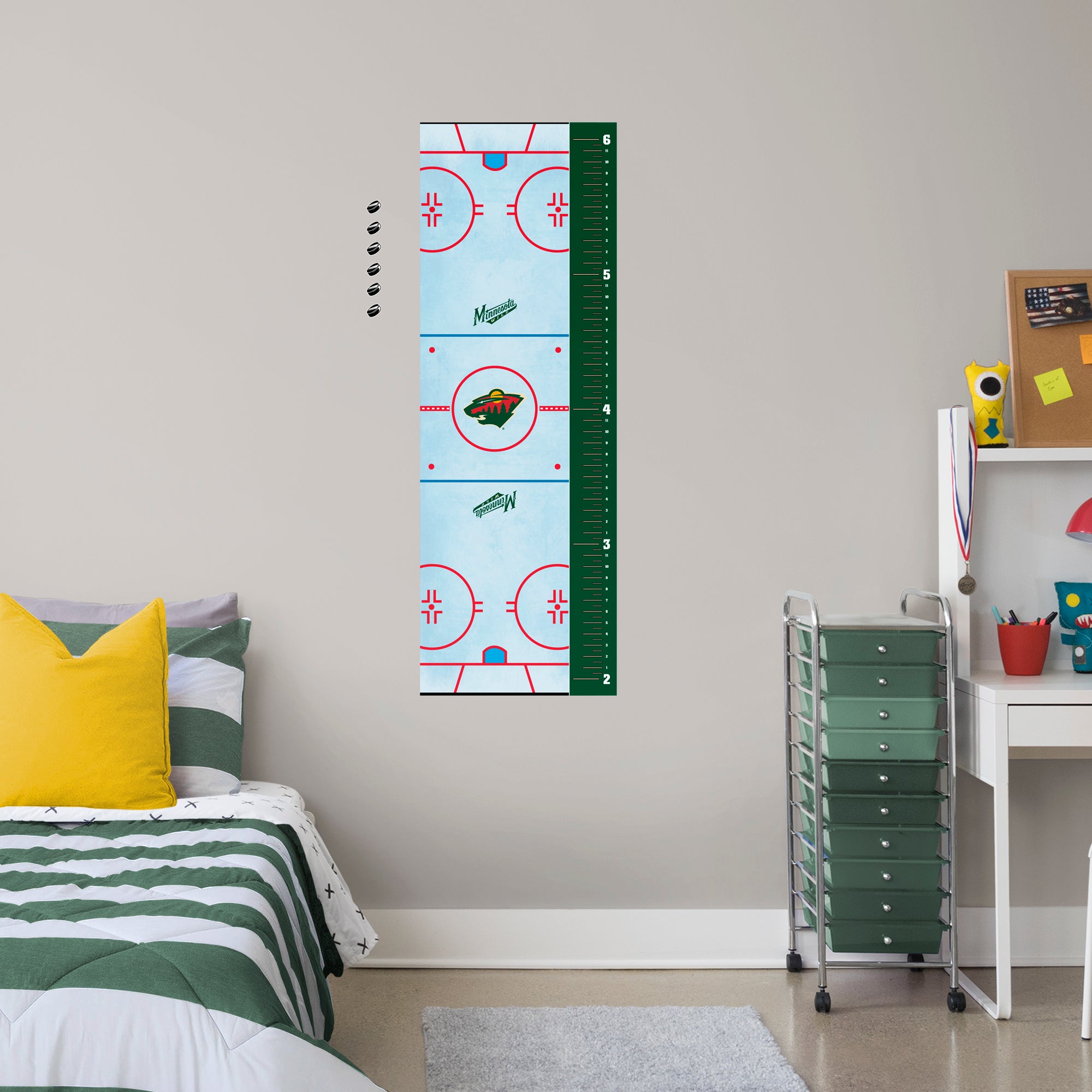 Minnesota Wild: Rink Growth Chart - Officially Licensed NHL Removable Wall Graphic Large by Fathead | Vinyl