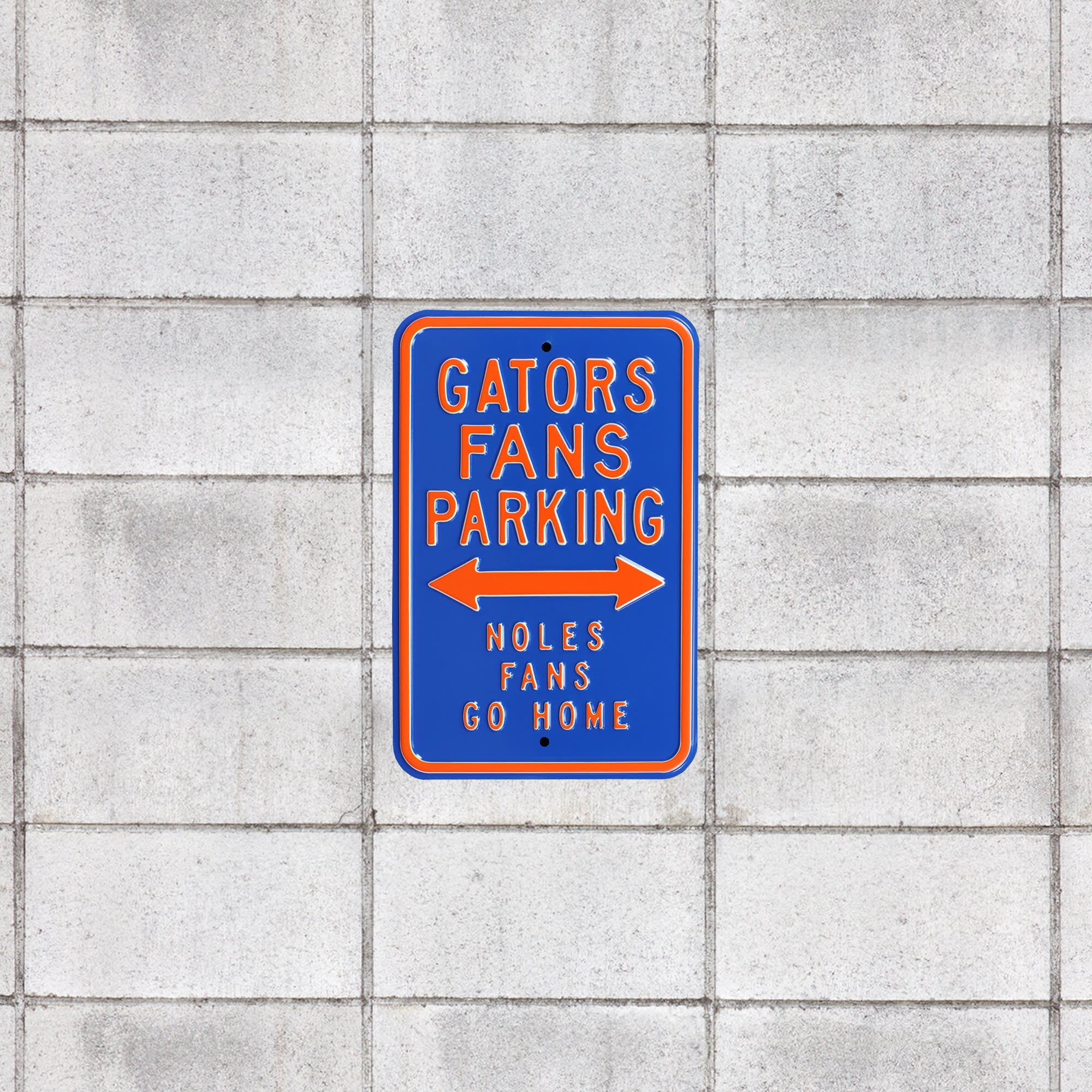 Florida Gators: Noles Go Home Parking - Officially Licensed Metal Street Sign 18.0"W x 12.0"H by Fathead | 100% Steel