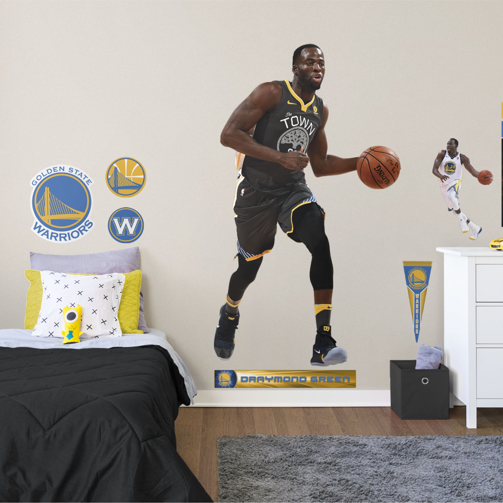 Draymond Green for Golden State Warriors - Officially Licensed NBA Removable Wall Decal 45.0"W x 78.0"H by Fathead | Vinyl