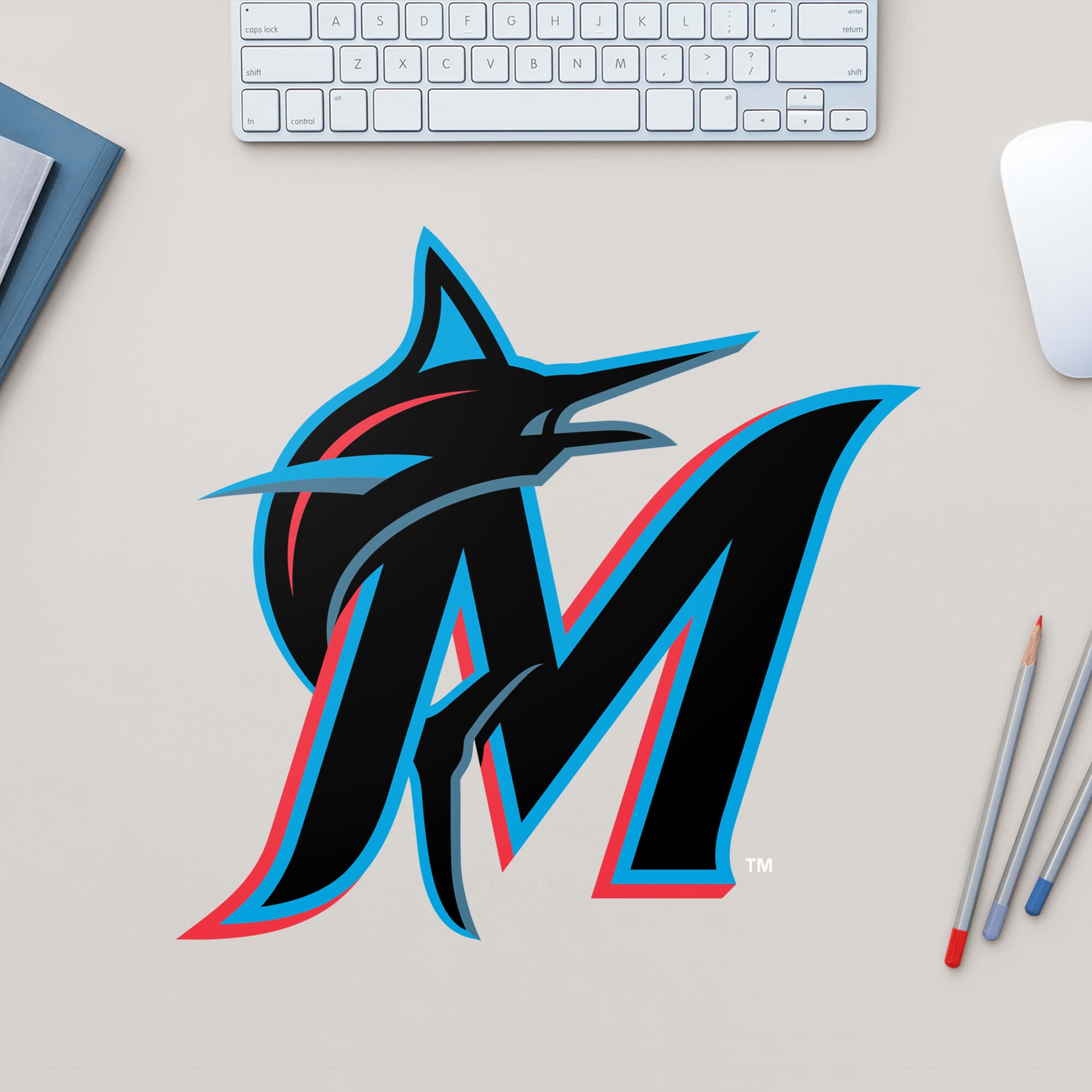 Miami Marlins: Logo - Officially Licensed MLB Removable Wall Decal Large by Fathead | Vinyl
