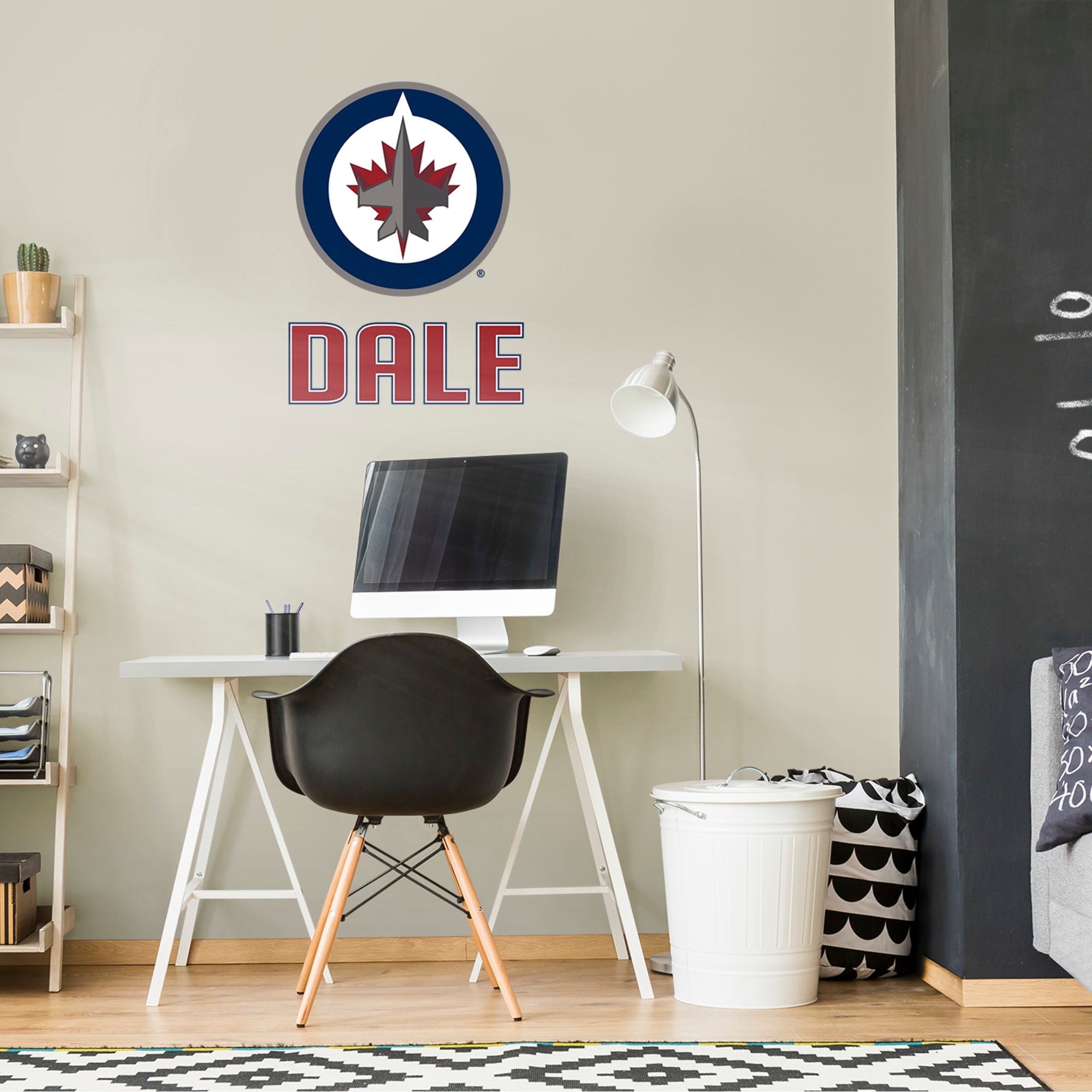 Winnipeg Jets: Stacked Personalized Name - Officially Licensed NHL Transfer Decal in Red (39.5"W x 52"H) by Fathead | Vinyl