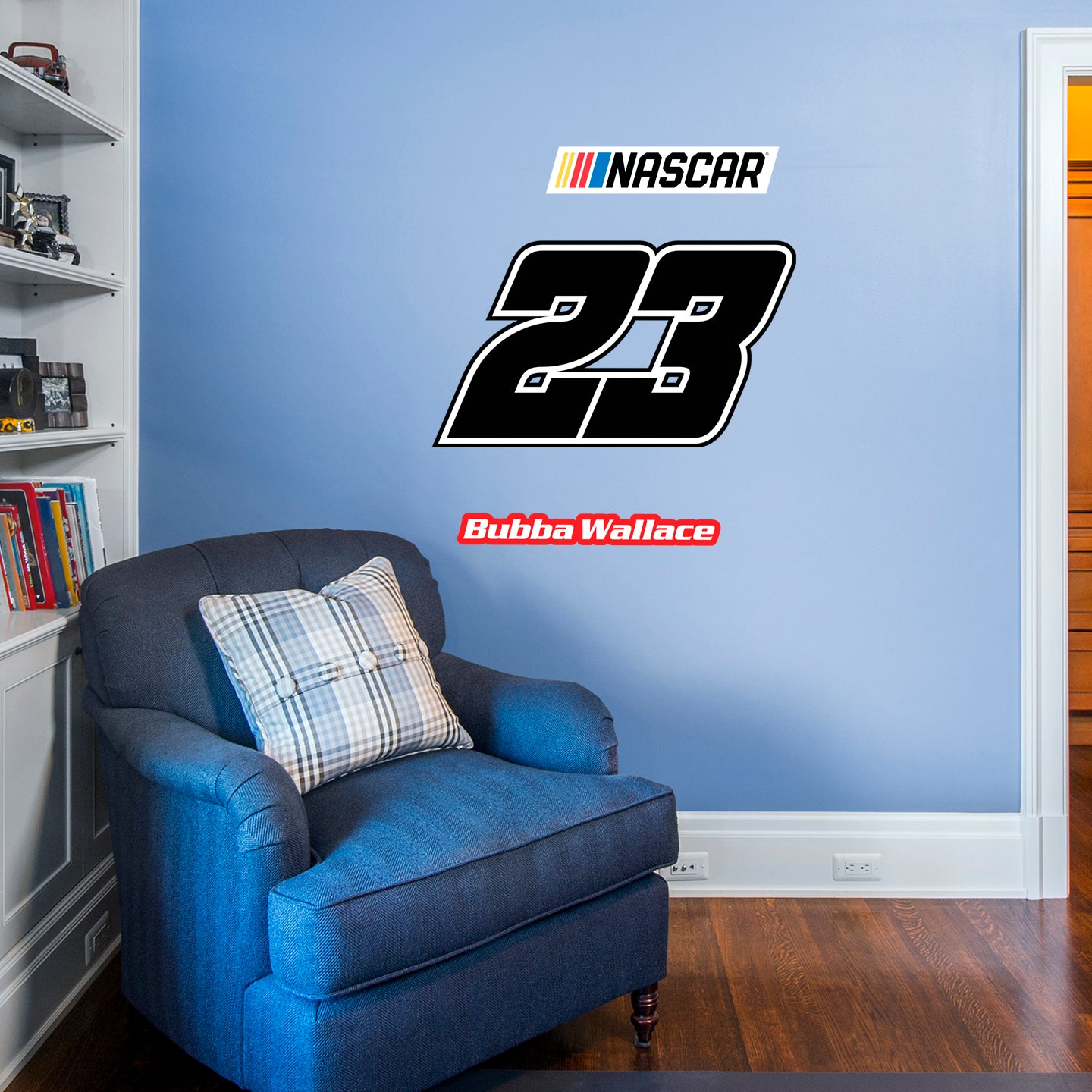 Bubba Wallace 2021 #23 Logo - Officially Licensed NASCAR Removable Wall Decal XL by Fathead | Vinyl