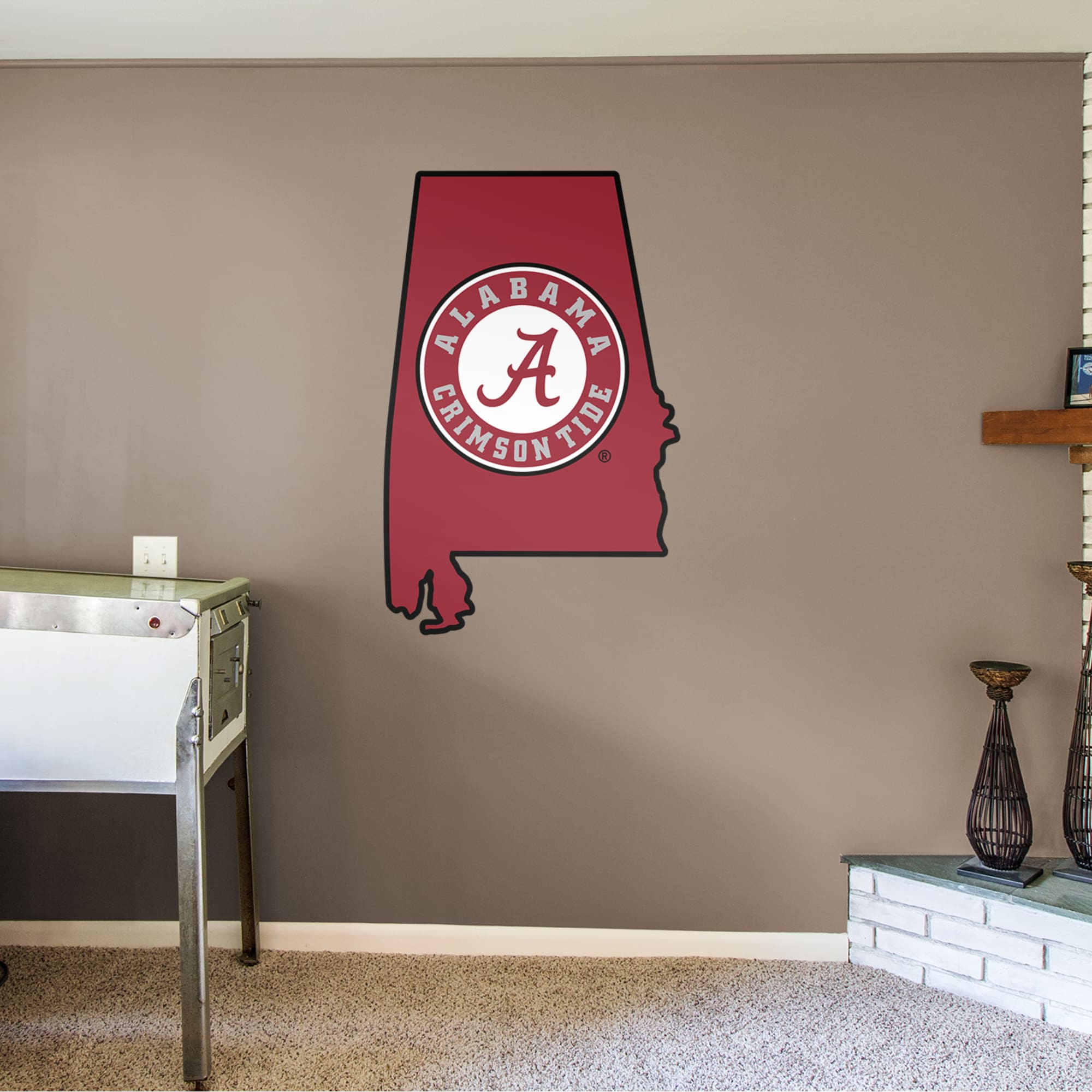 Alabama Crimson Tide: State of Alabama - Officially Licensed Removable Wall Decal 33.0"W x 51.0"H by Fathead | Vinyl