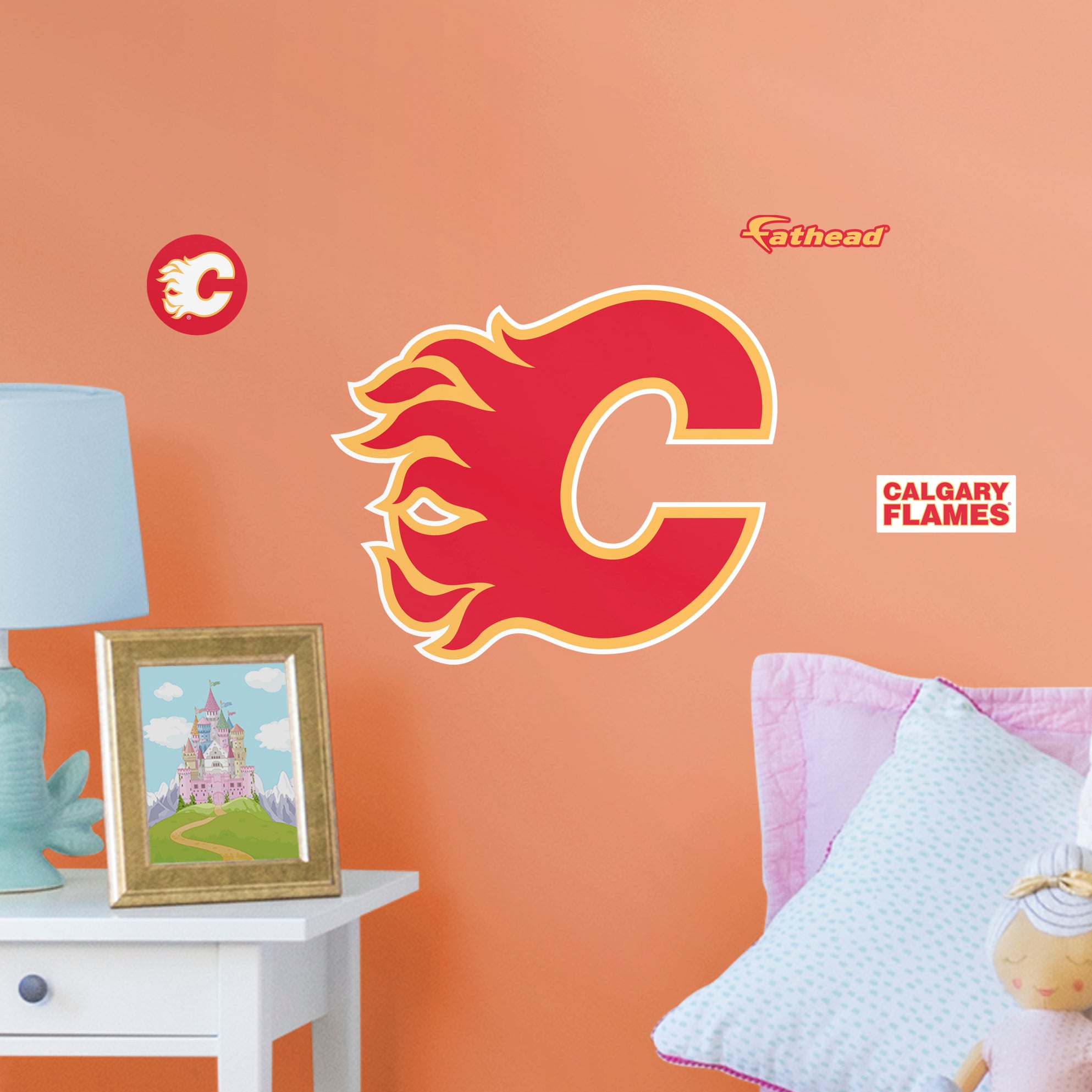 Calgary Flames 2020 POD Teammate Logo - Officially Licensed NHL Removable Wall Decal Large by Fathead | Vinyl