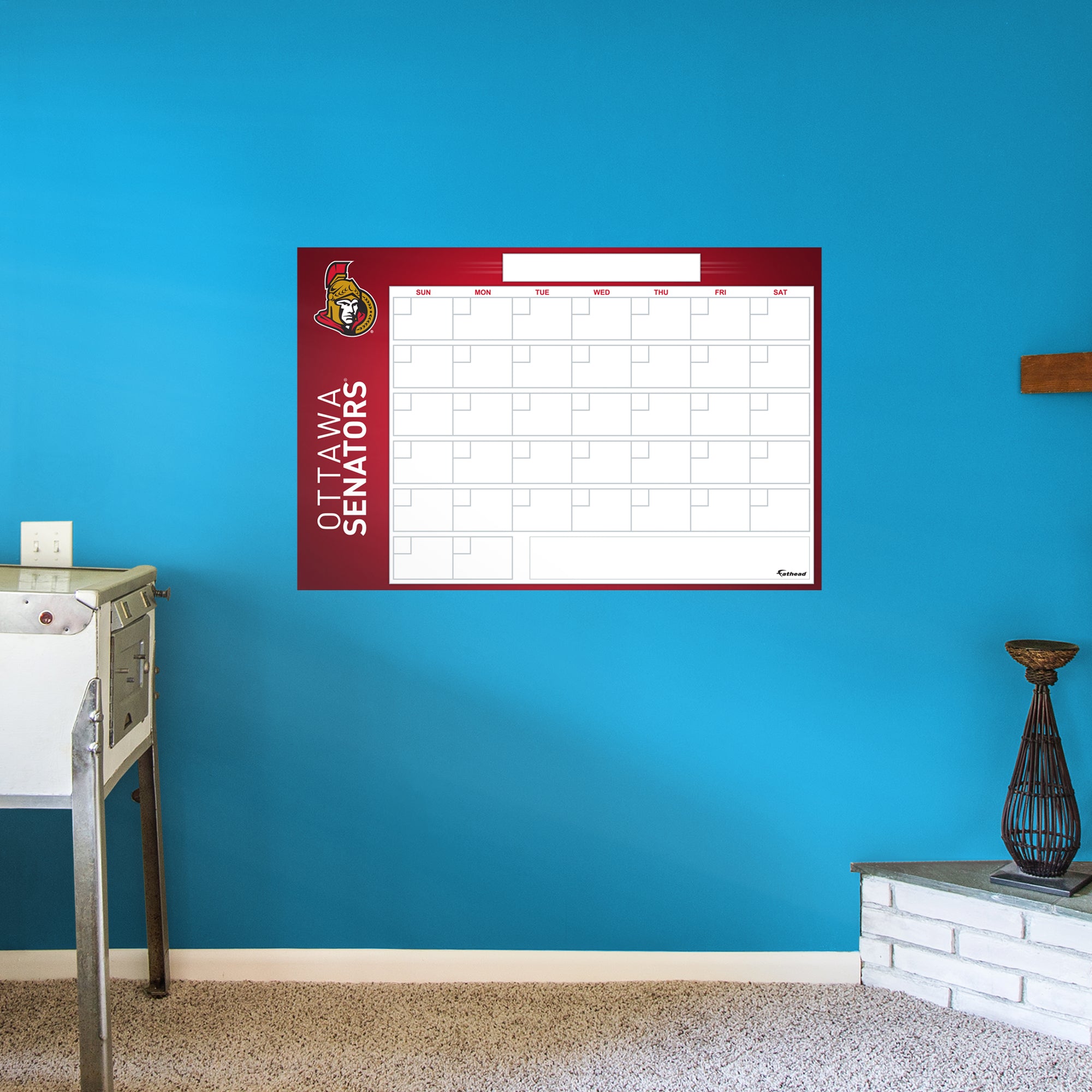 Ottawa Senators Dry Erase Calendar - Officially Licensed NHL Removable Wall Decal Giant Decal (57"W x 34"H) by Fathead | Vinyl