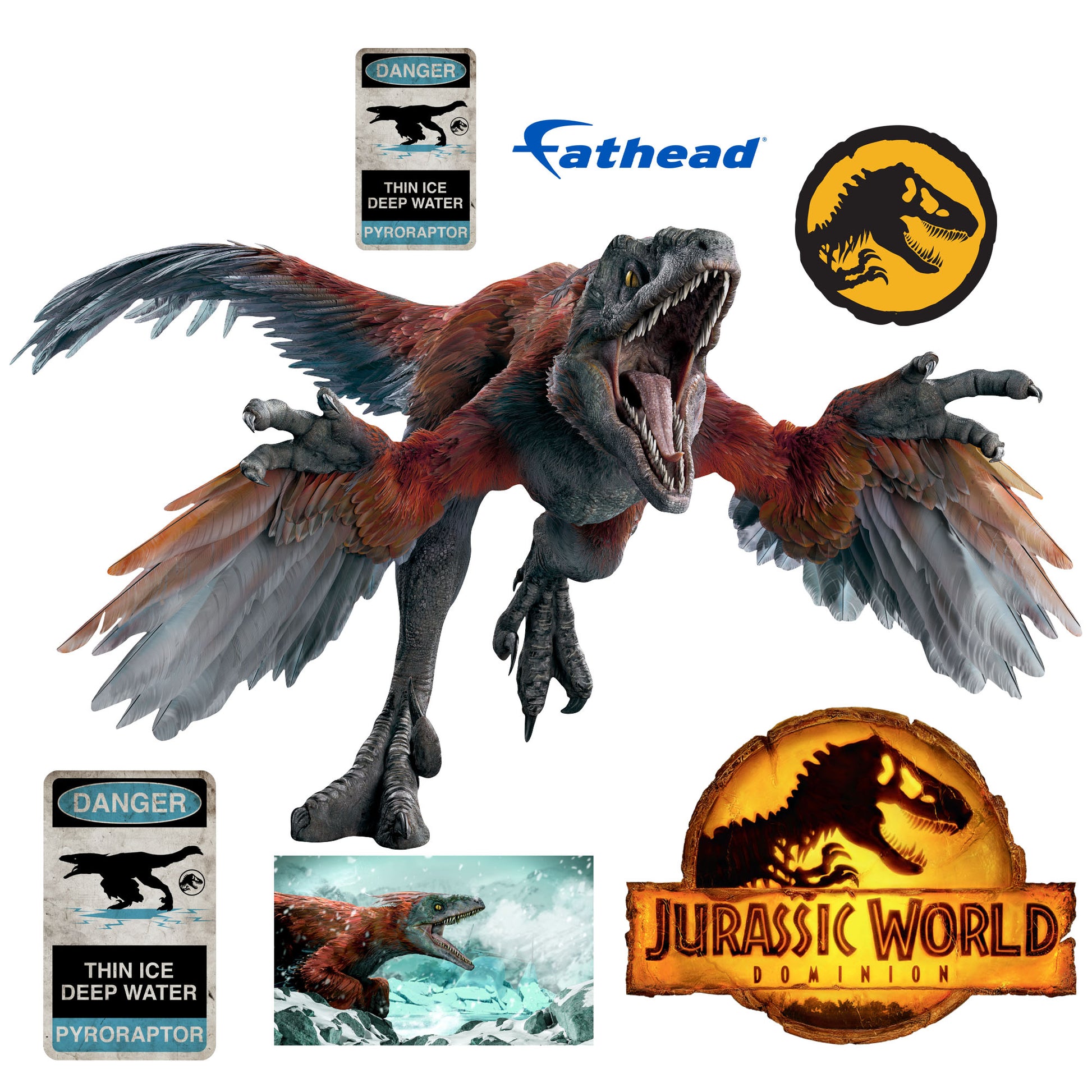 Jurassic World Dominion Pyroraptor Running Poster Officially Licens Ubicaciondepersonascdmx 