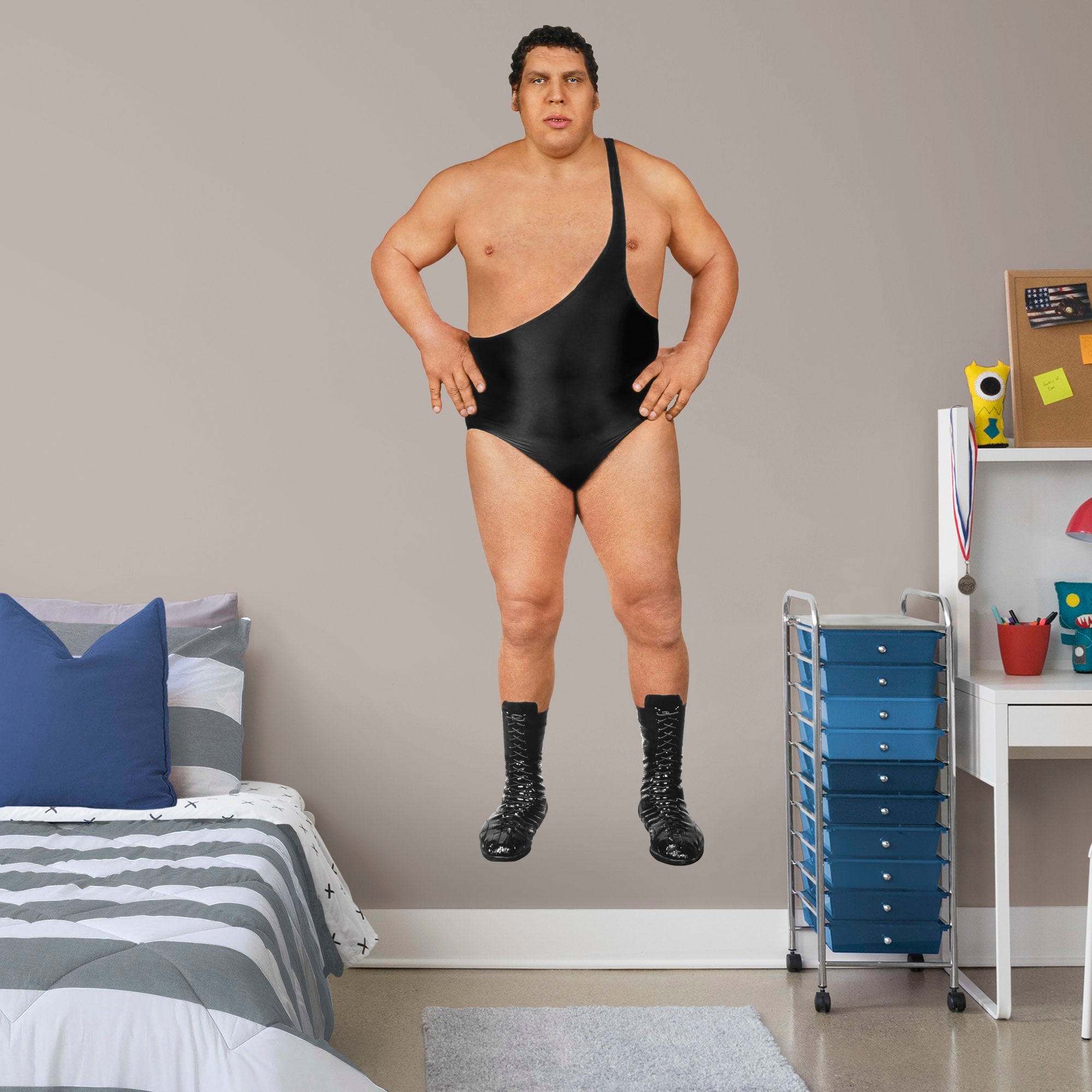 Andre The Giant for WWE - Officially Licensed Removable Wall Decal Life-Size Superstar + 2 Decals (40"W x 91"H) by Fathead | Vin