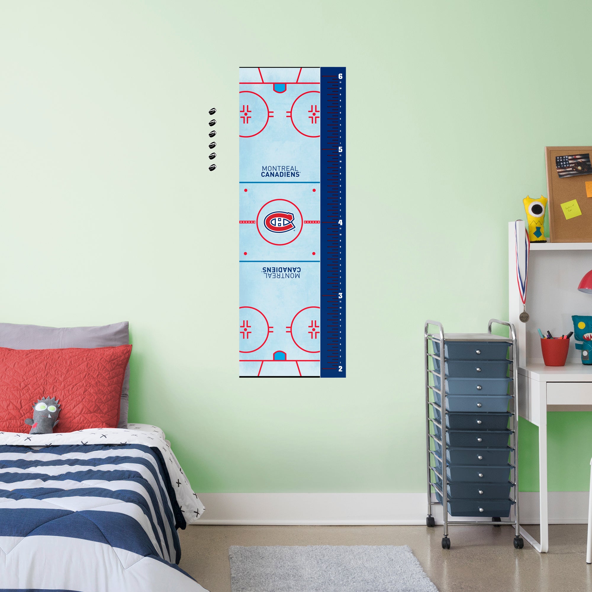 Montreal Canadiens: Rink Growth Chart - Officially Licensed NHL Removable Wall Graphic Large by Fathead | Vinyl