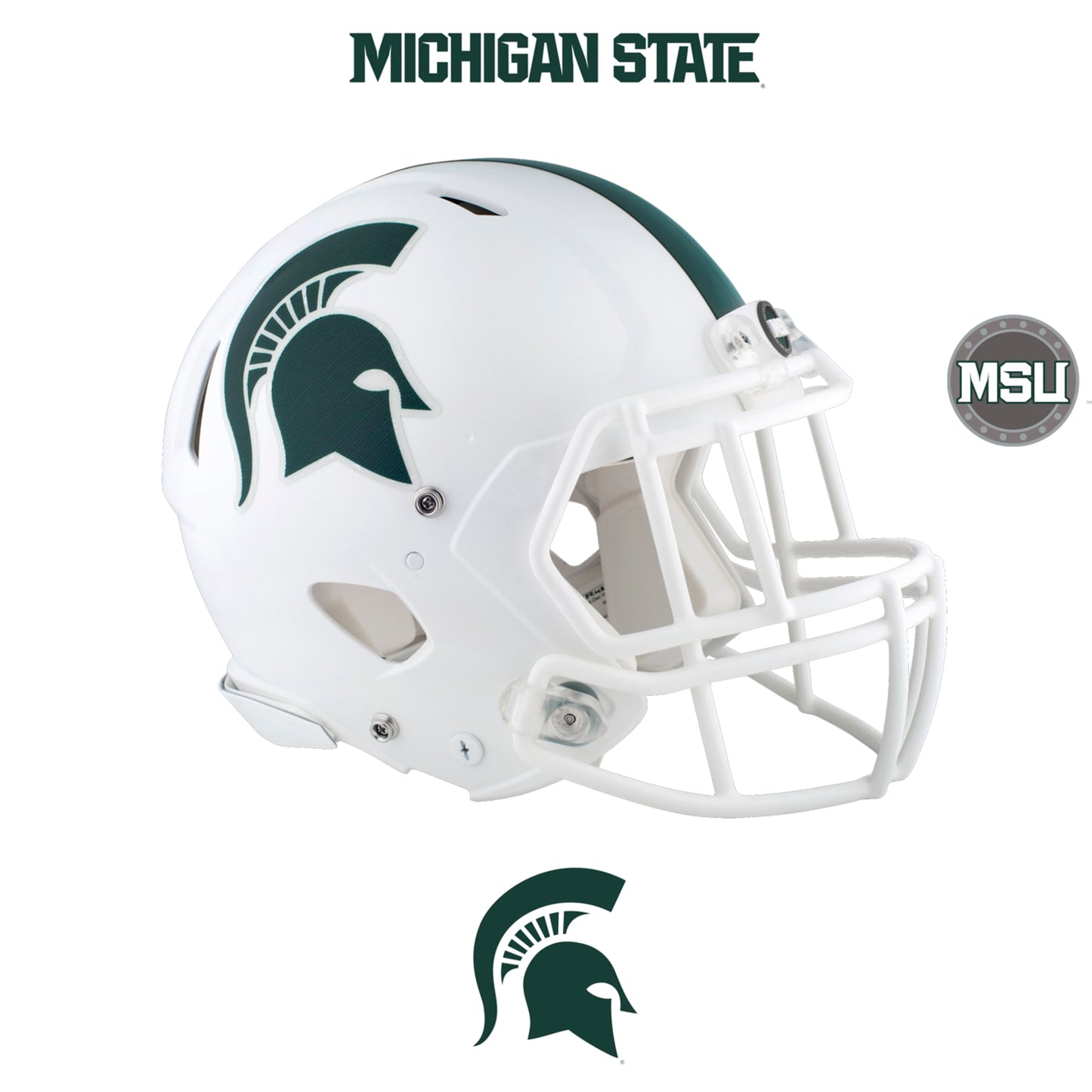 Michigan State U Michigan State Spartans White Helmet Officially Li Fathead