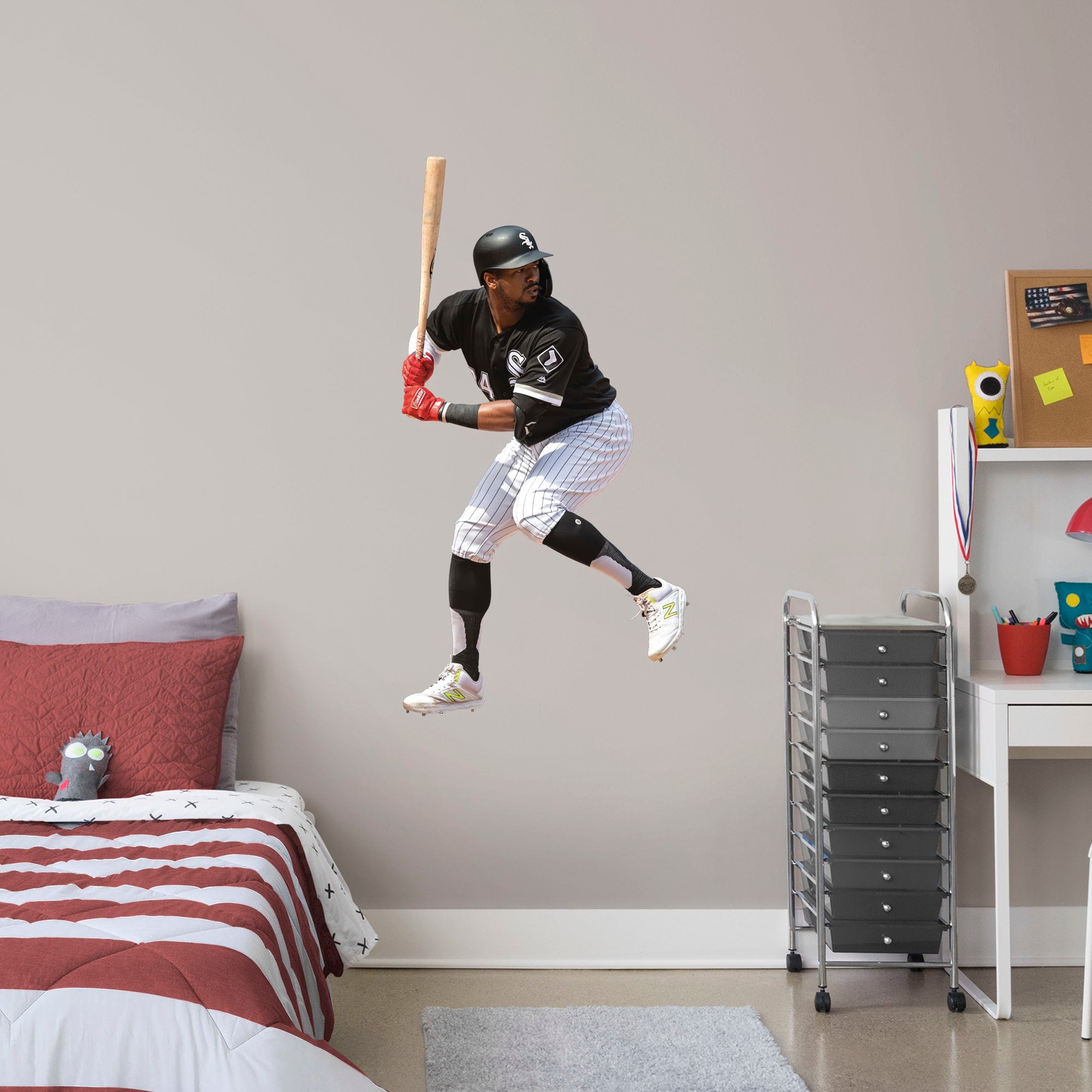 Eloy Jimenez for Chicago White Sox - Officially Licensed MLB Removable Wall Decal Giant Athlete + 2 Decals (26"W x 51"H) by Fath