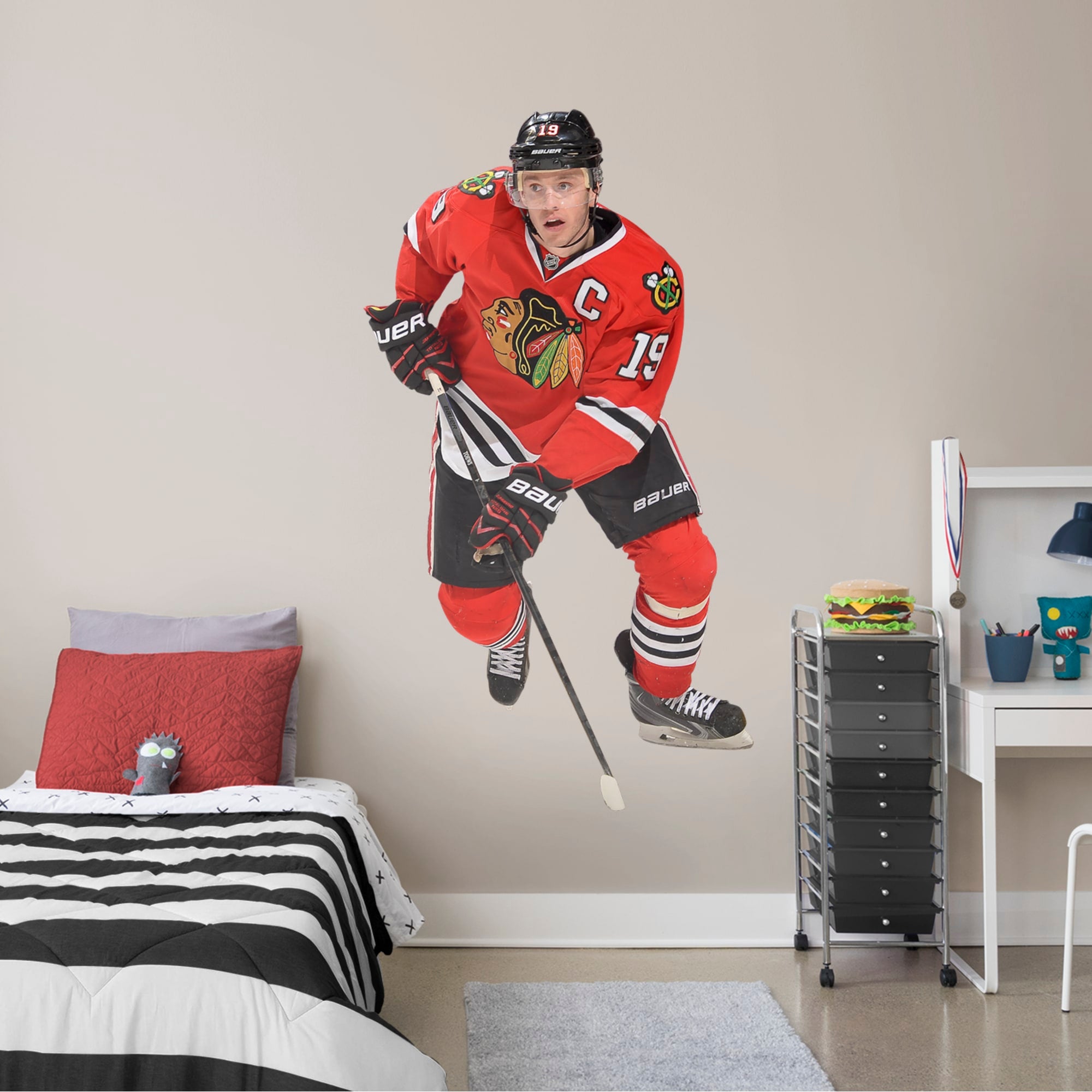 Jonathan Toews for Chicago Blackhawks: Captain - Officially Licensed NHL Removable Wall Decal Athlete +11 Team Decals (43"W x 78