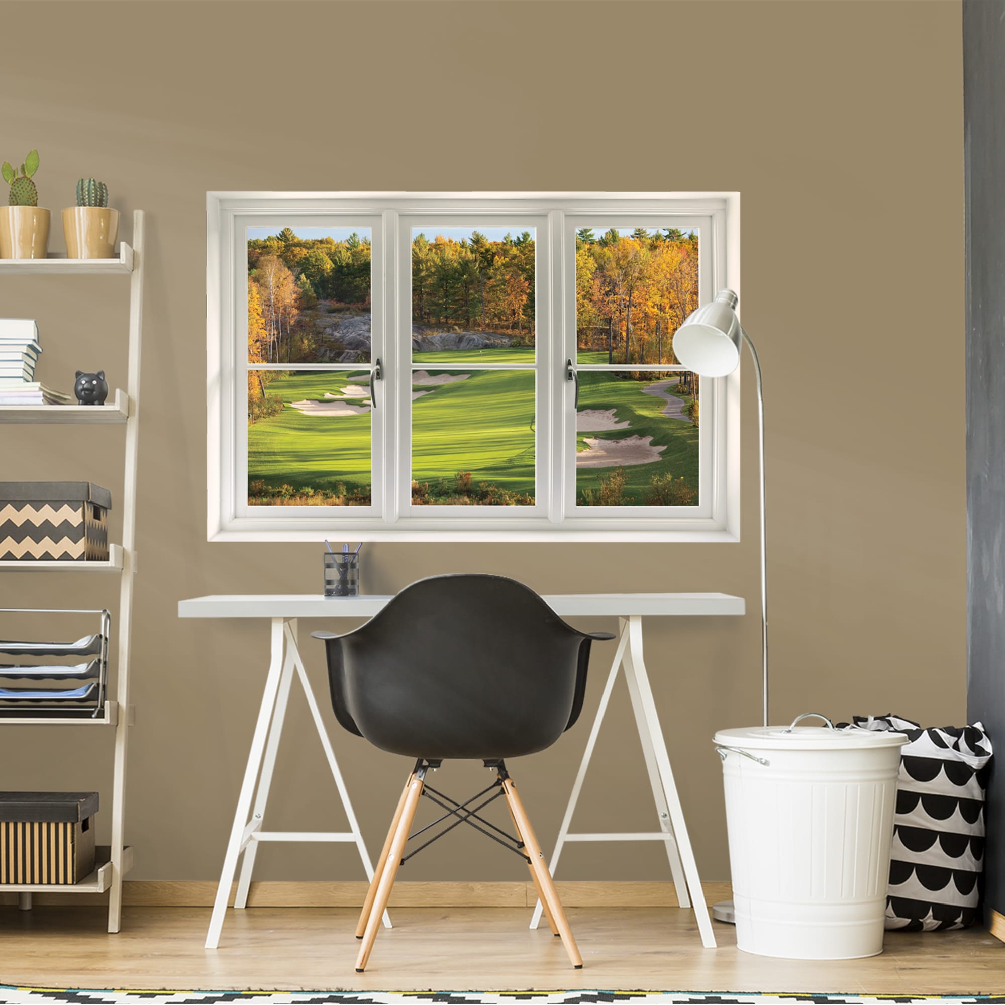 Instant Window: Fall Golf Tee Box - Removable Wall Graphic 51.0"W x 34.0"H by Fathead | Vinyl