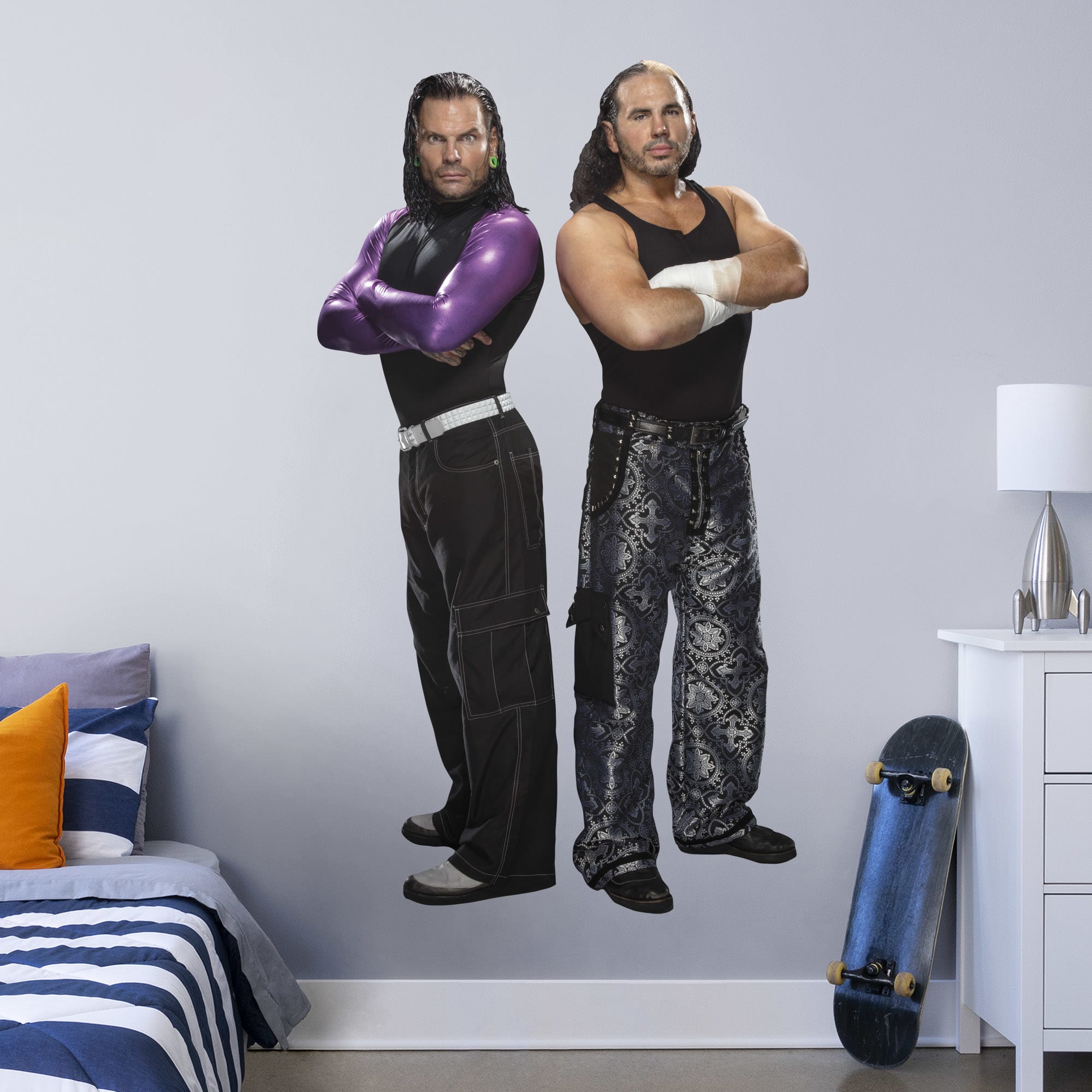Hardy Boyz for WWE - Officially Licensed Removable Wall Decal Life-Size Superstar + 2 Decals (21"W x 75"H) by Fathead | Vinyl