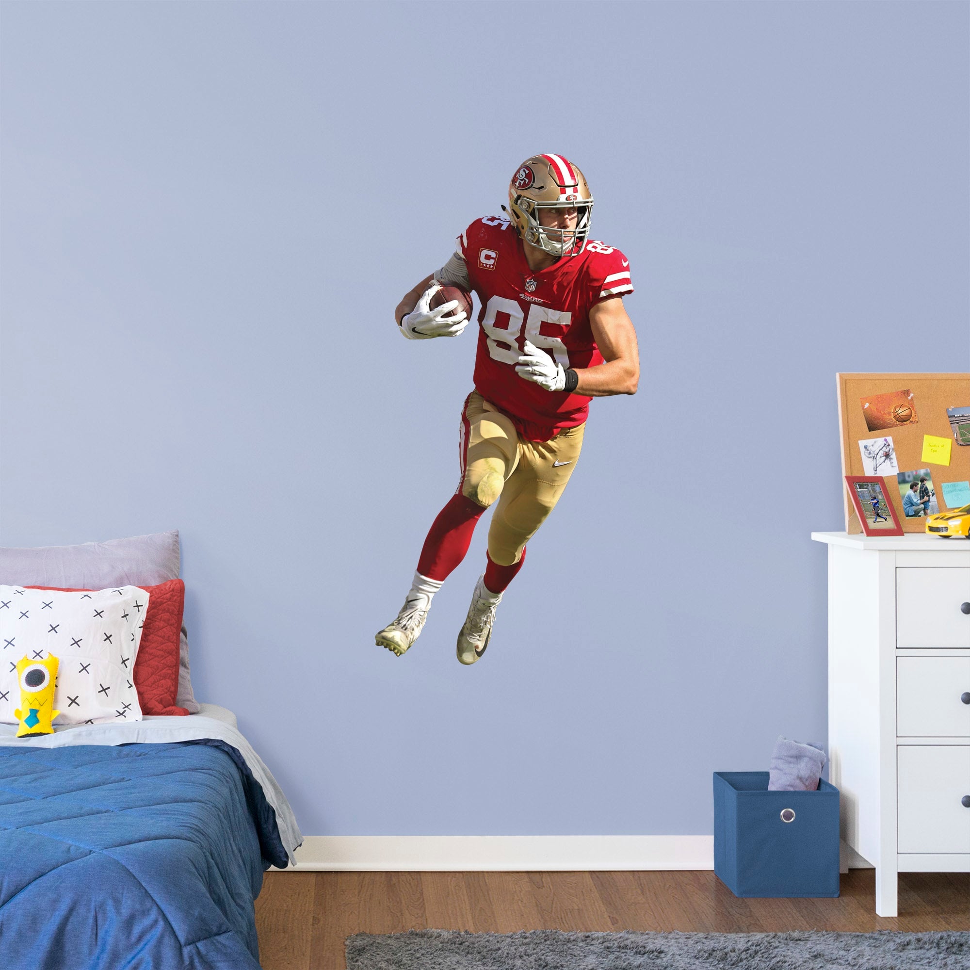 George Kittle for San Francisco 49ers - Officially Licensed NFL Removable Wall Decal Giant Athlete + 2 Decals (26"W x 51"H) by F