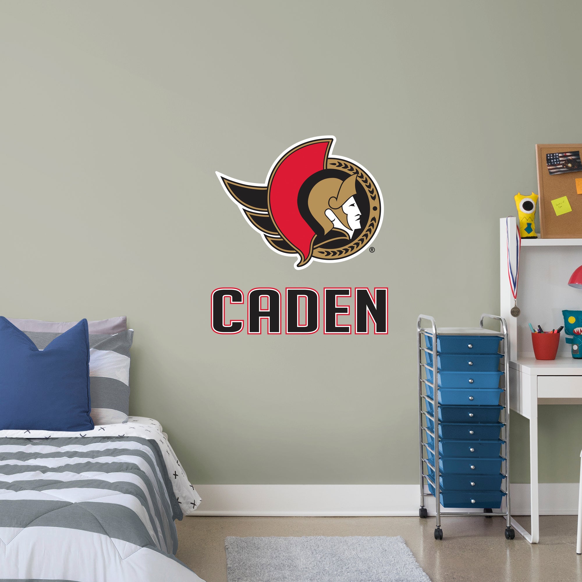 Ottawa Senators 2020 Stacked Personalized Name Black Text PREMASK - Officially Licensed NHL Removable Wall Decal Giant Transfer