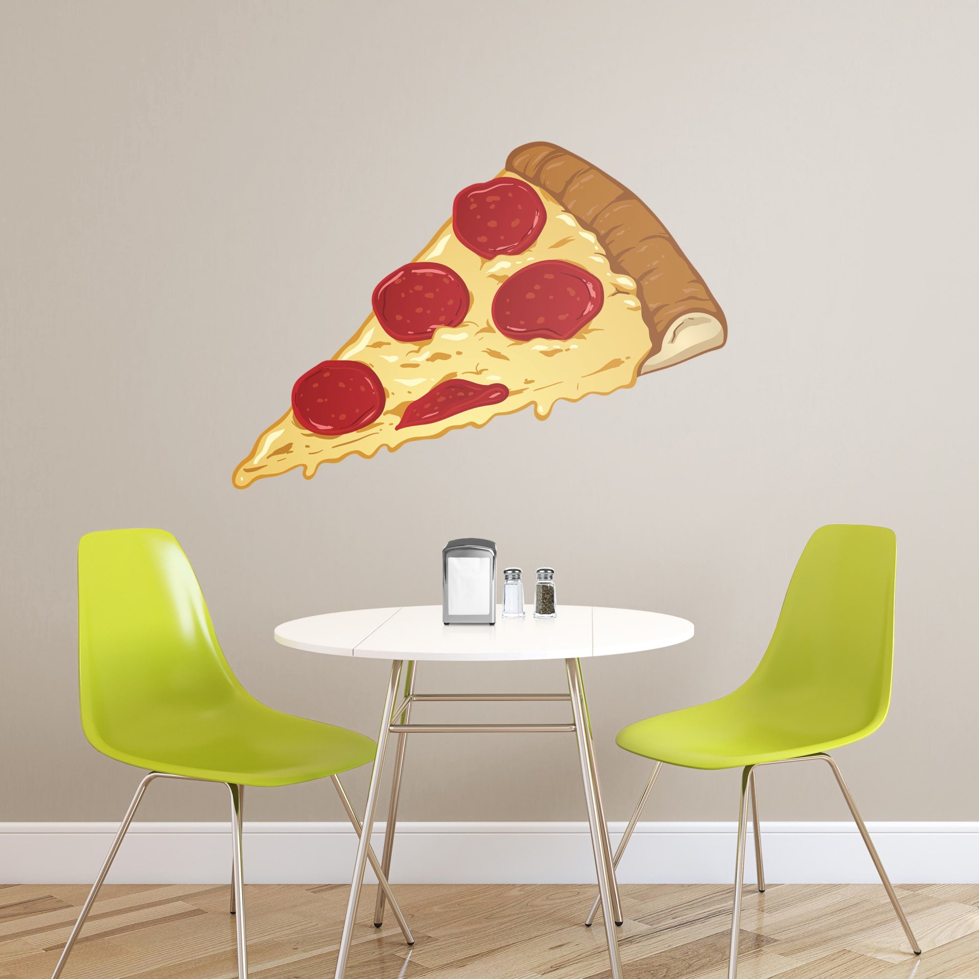 Pizza: Illustrated - Removable Vinyl Decal Giant Pizza + 2 Decals (49"W x 35"H) by Fathead