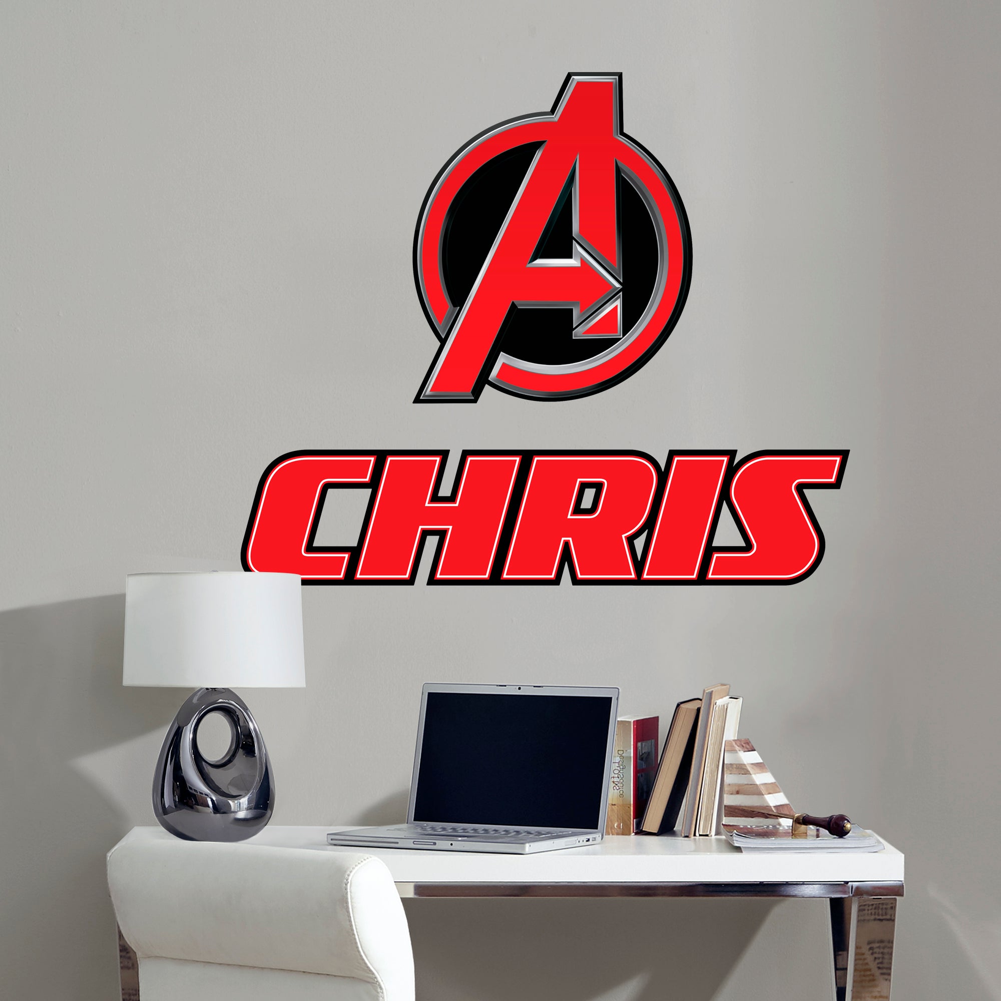 Avengers: Mask Personalized Name - Officially Licensed Removable Wall Decal Size varies by name by Fathead | Vinyl