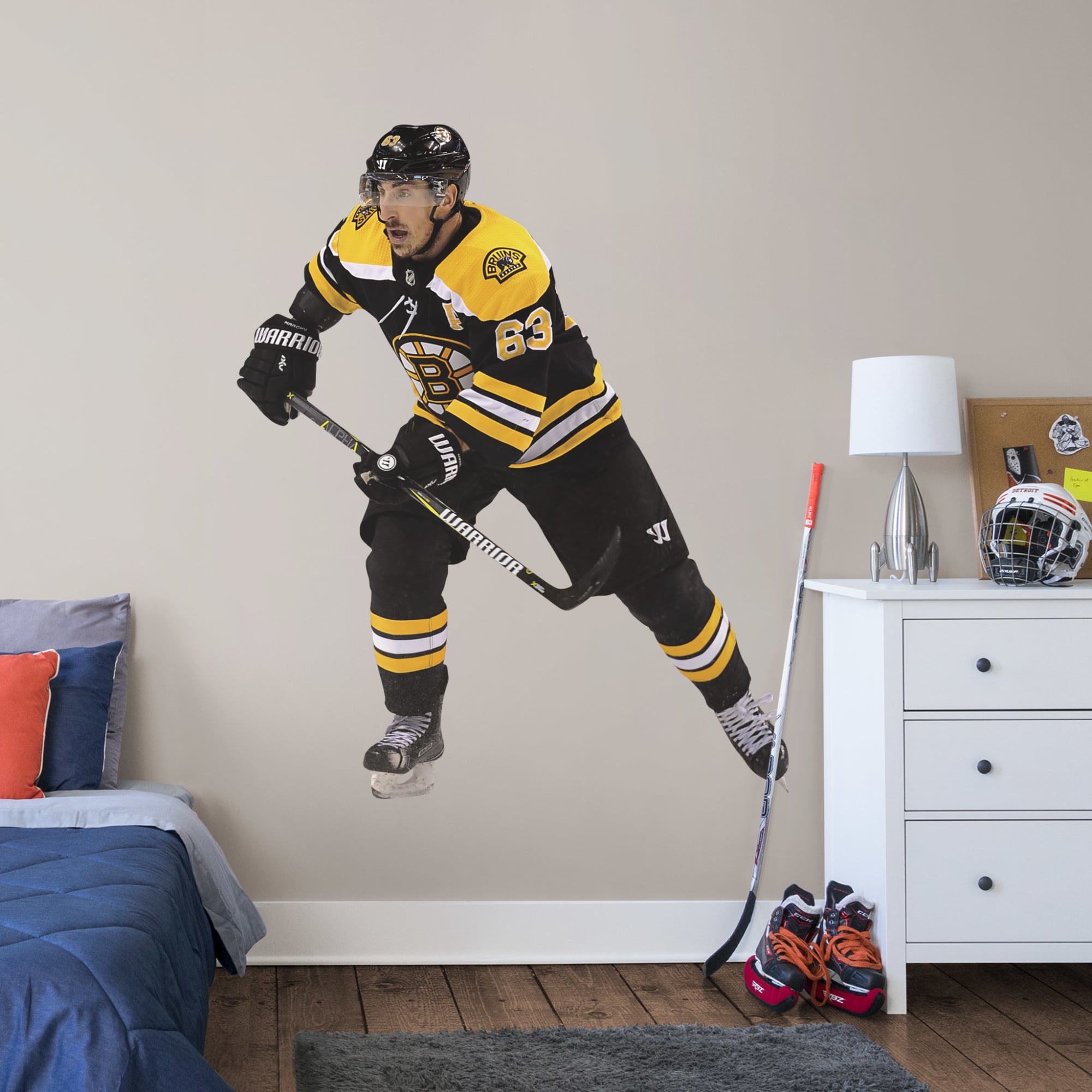 Brad Marchand for Boston Bruins - Officially Licensed NHL Removable Wall Decal Giant Athlete + 2 Decals (38"W x 46"H) by Fathead
