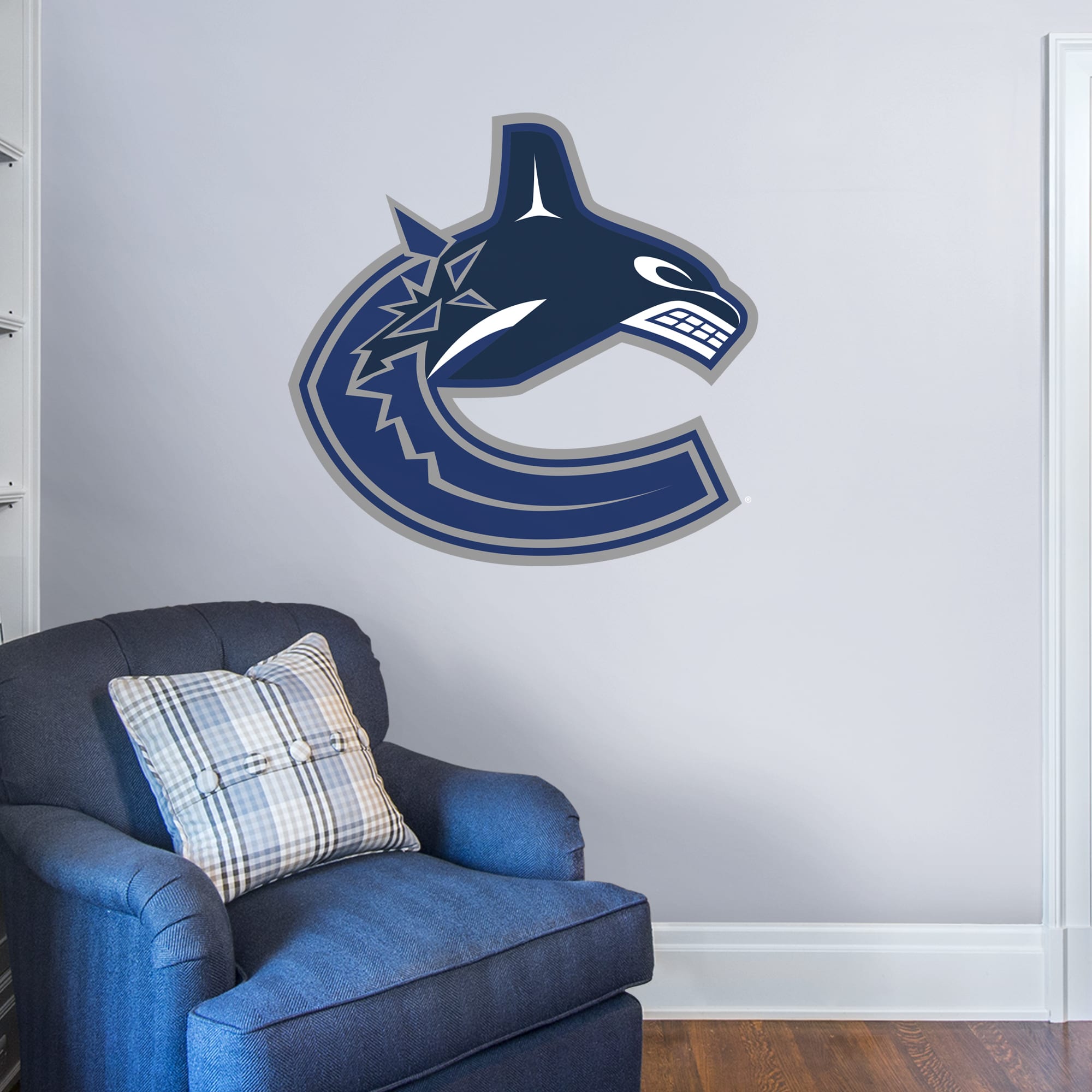 Vancouver Canucks: Logo - Officially Licensed NHL Removable Wall Decal Giant Logo (43"W x 41"H) by Fathead | Vinyl