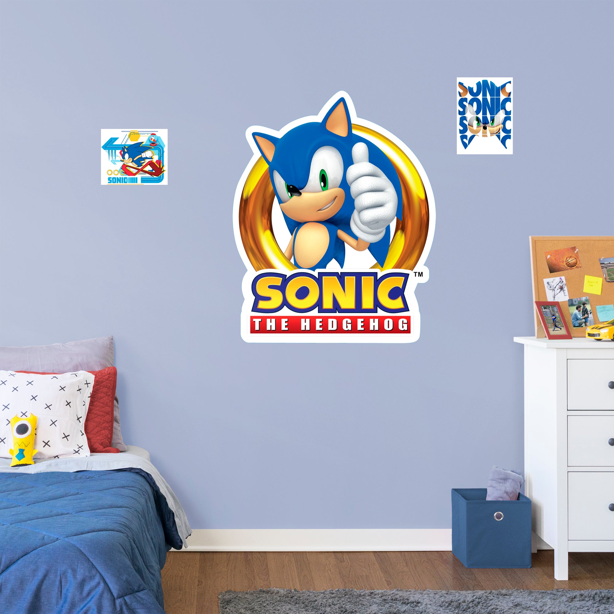 Sonic The Hedgehog RealBig Logo - Officially Licensed SEGA Removable Wall Decal Giant Decal (44"W x 35"H) by Fathead | Vinyl