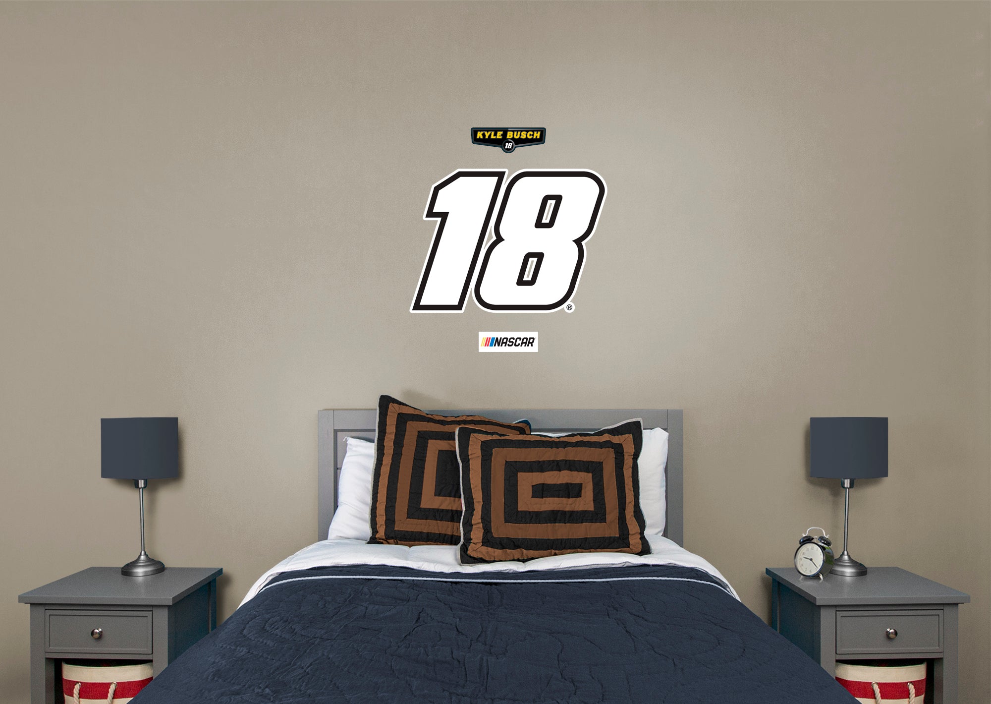 Kyle Busch 2021 #18 Logo - Officially Licensed NASCAR Removable Wall Decal XL by Fathead | Vinyl