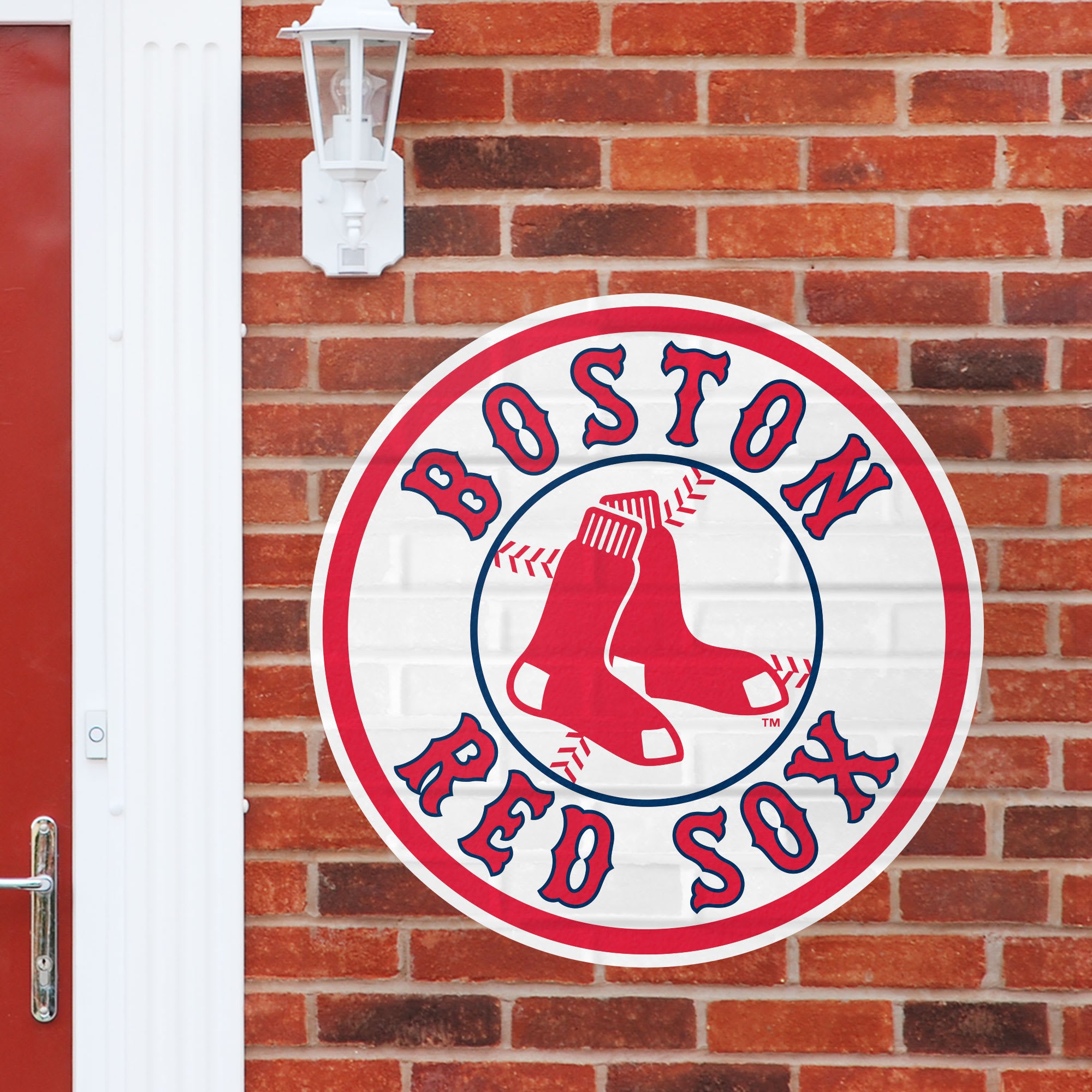 Boston Red Sox: Logo - Officially Licensed MLB Outdoor Graphic Giant Logo (30"W x 30"H) by Fathead | Wood/Aluminum