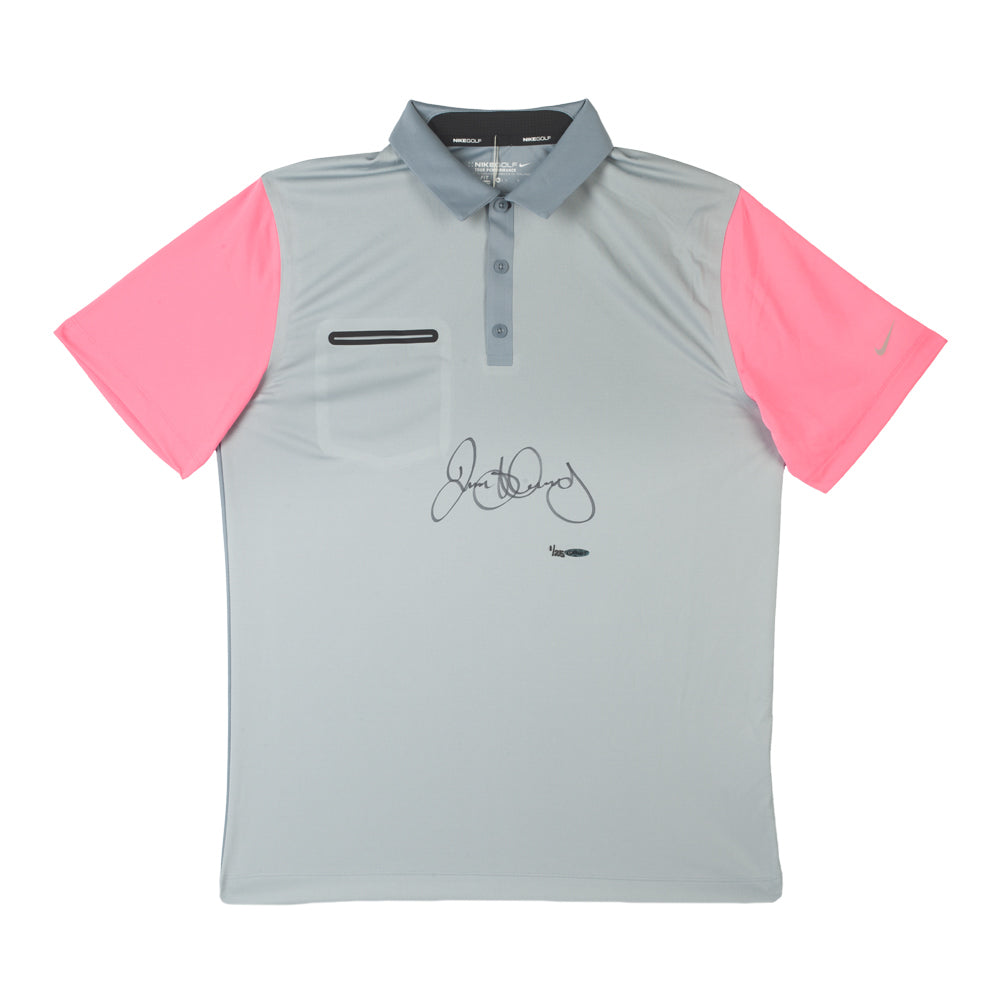 Rory Mcilroy Nike Lightweight Innovation Grey/Pink/Silver Polo Sg Fg -L25 Autograph by Fathead