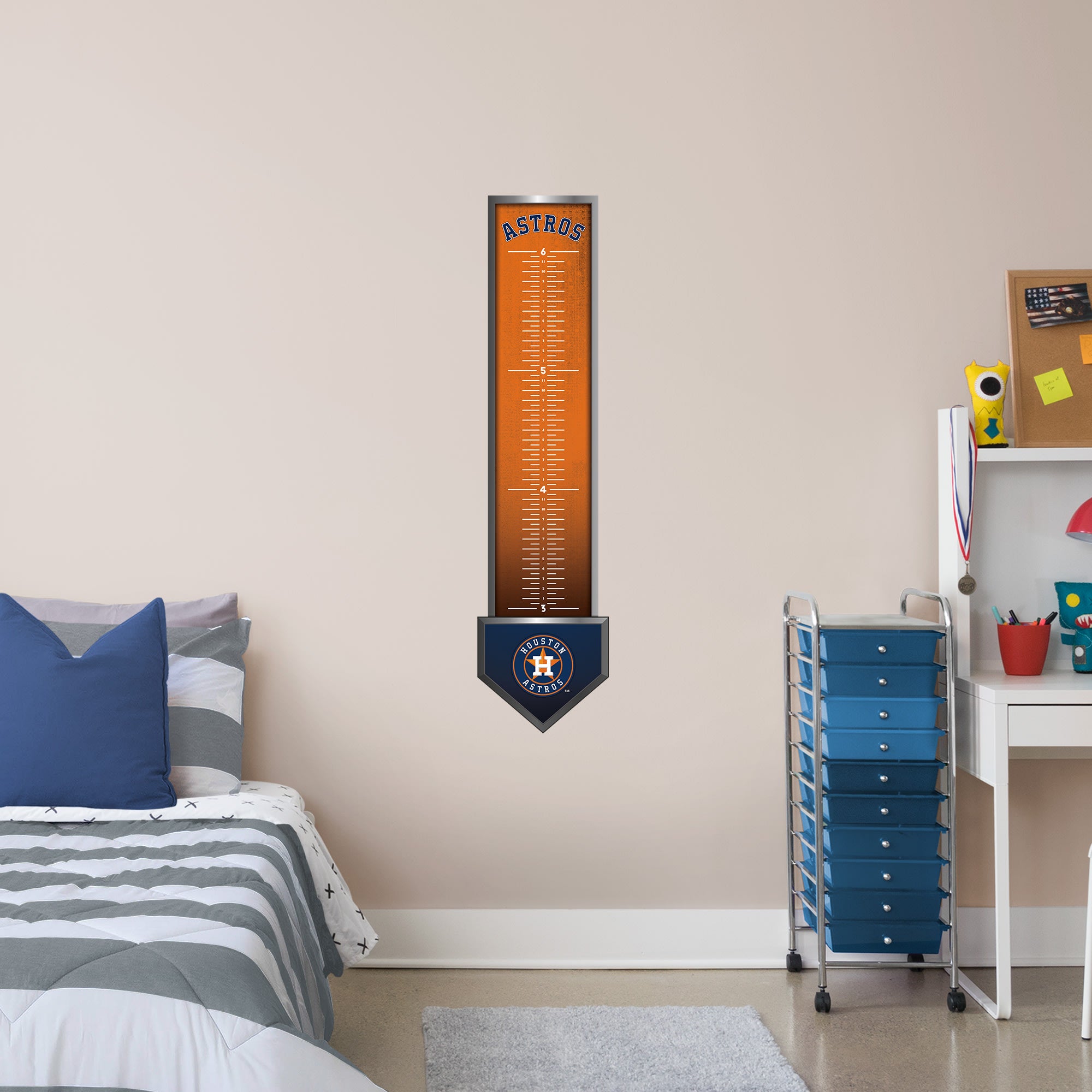 Houston Astros: Growth Chart - Officially Licensed MLB Removable Wall Graphic 13.0"W x 54.0"H by Fathead | Vinyl