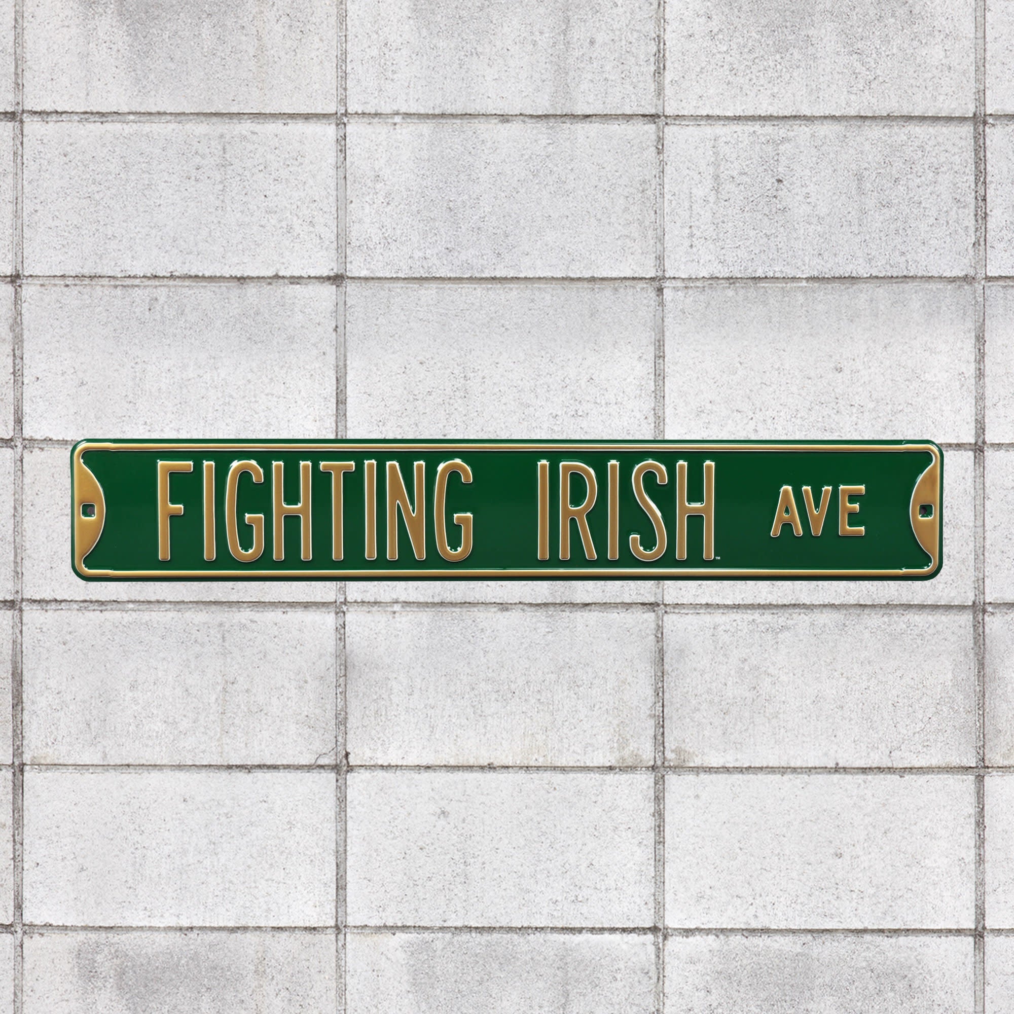 Notre Dame Fighting Irish: Notre Dame Fighting Irish Avenue - Officially Licensed Metal Street Sign 36.0"W x 6.0"H by Fathead |