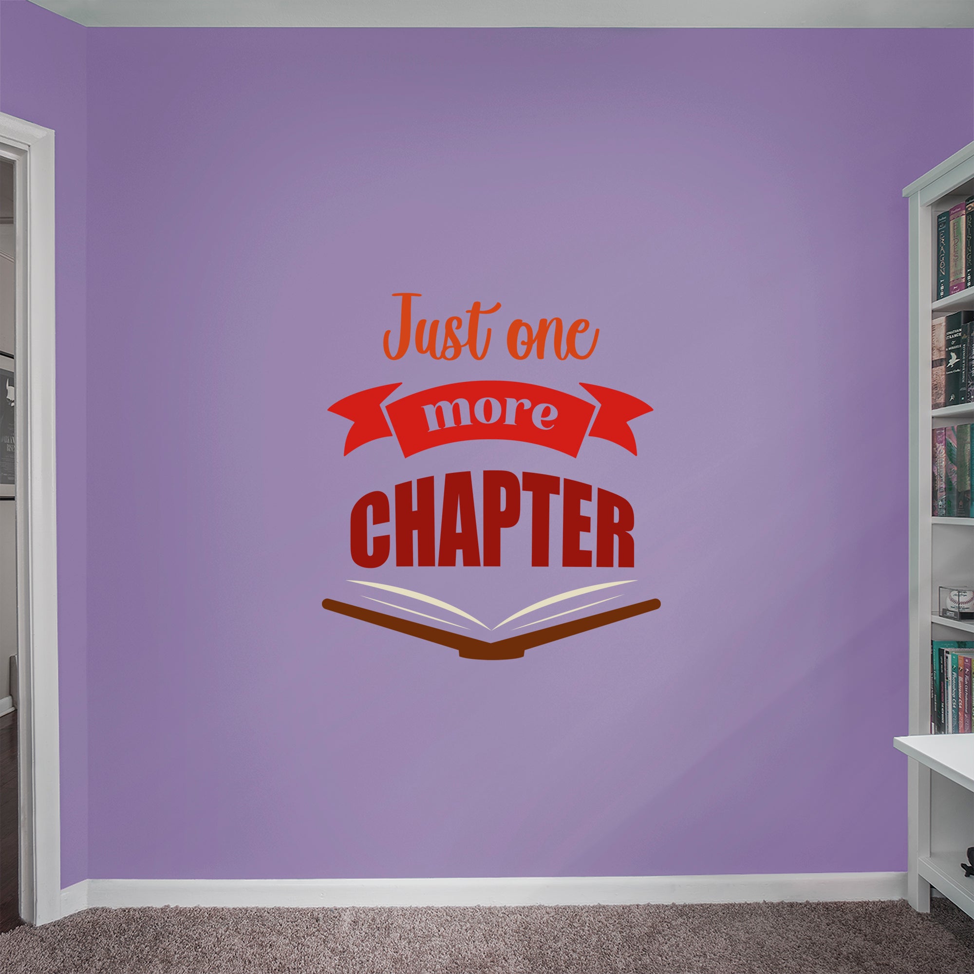 Pre-mask Just One More Chapter - Removable Wall Decal Giant Transfer Decal (37"W x 40"H) by Fathead | Vinyl