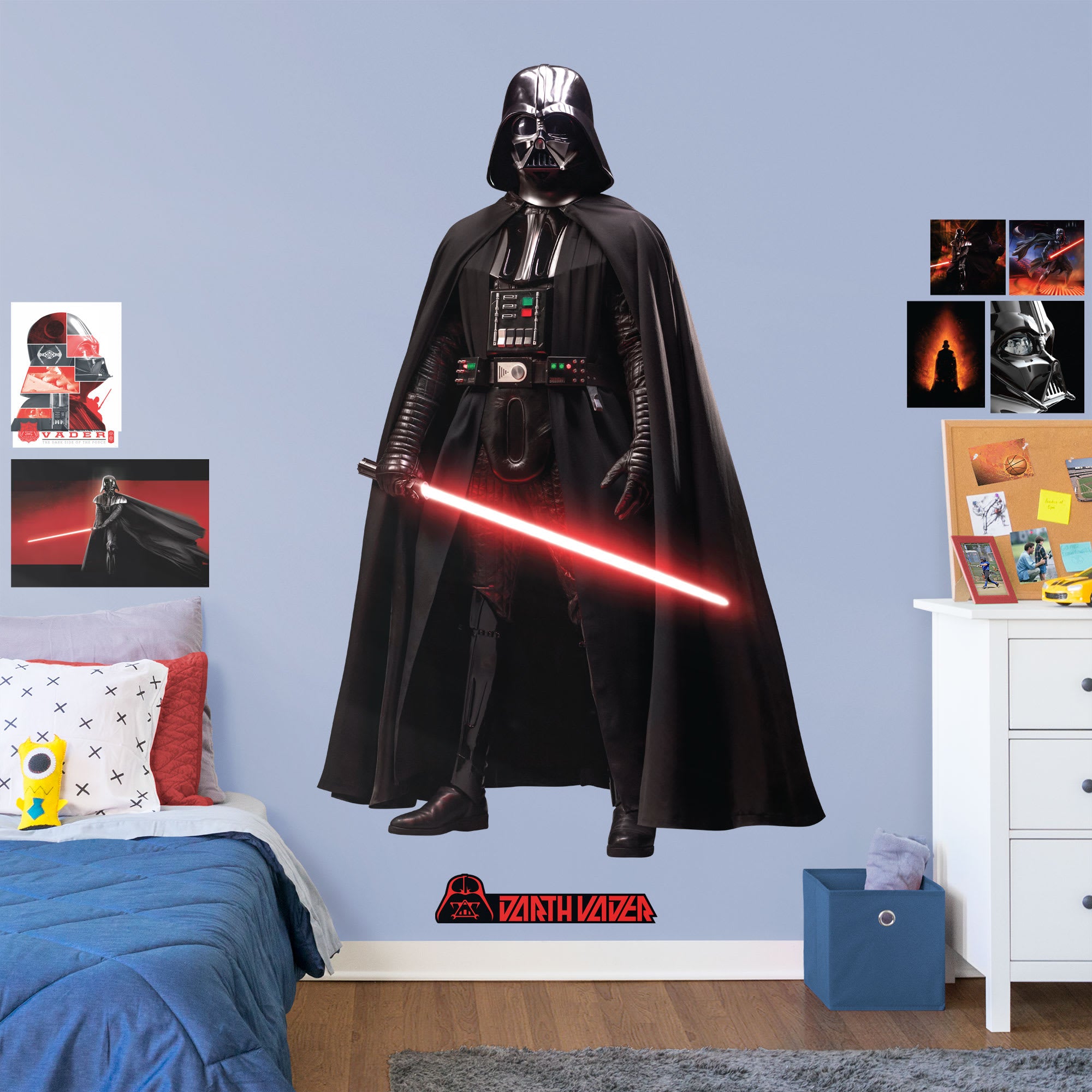 Darth Vader: Dark Lord of the Sith - Officially Licensed Removable Wall Decal Life-Size Character + 8 Decals (50"W x 78"H) by Fa