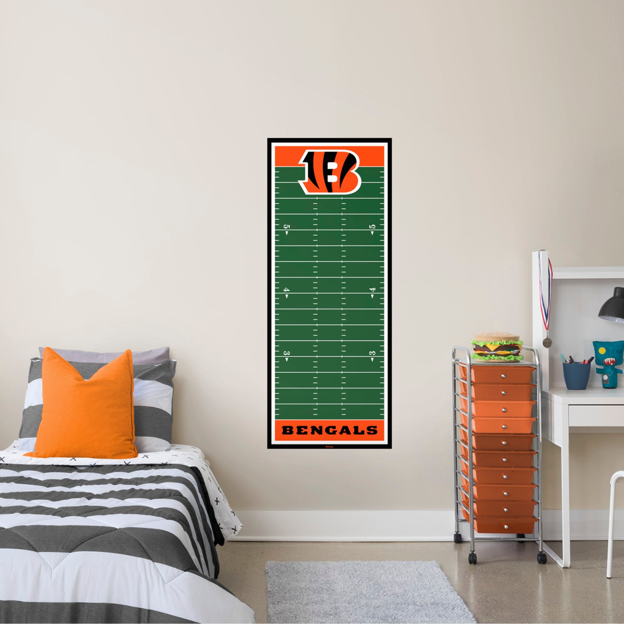 Cincinnati Bengals: Growth Chart - Officially Licensed NFL Removable Wall Graphic 24.0"W x 59.0"H by Fathead | Vinyl