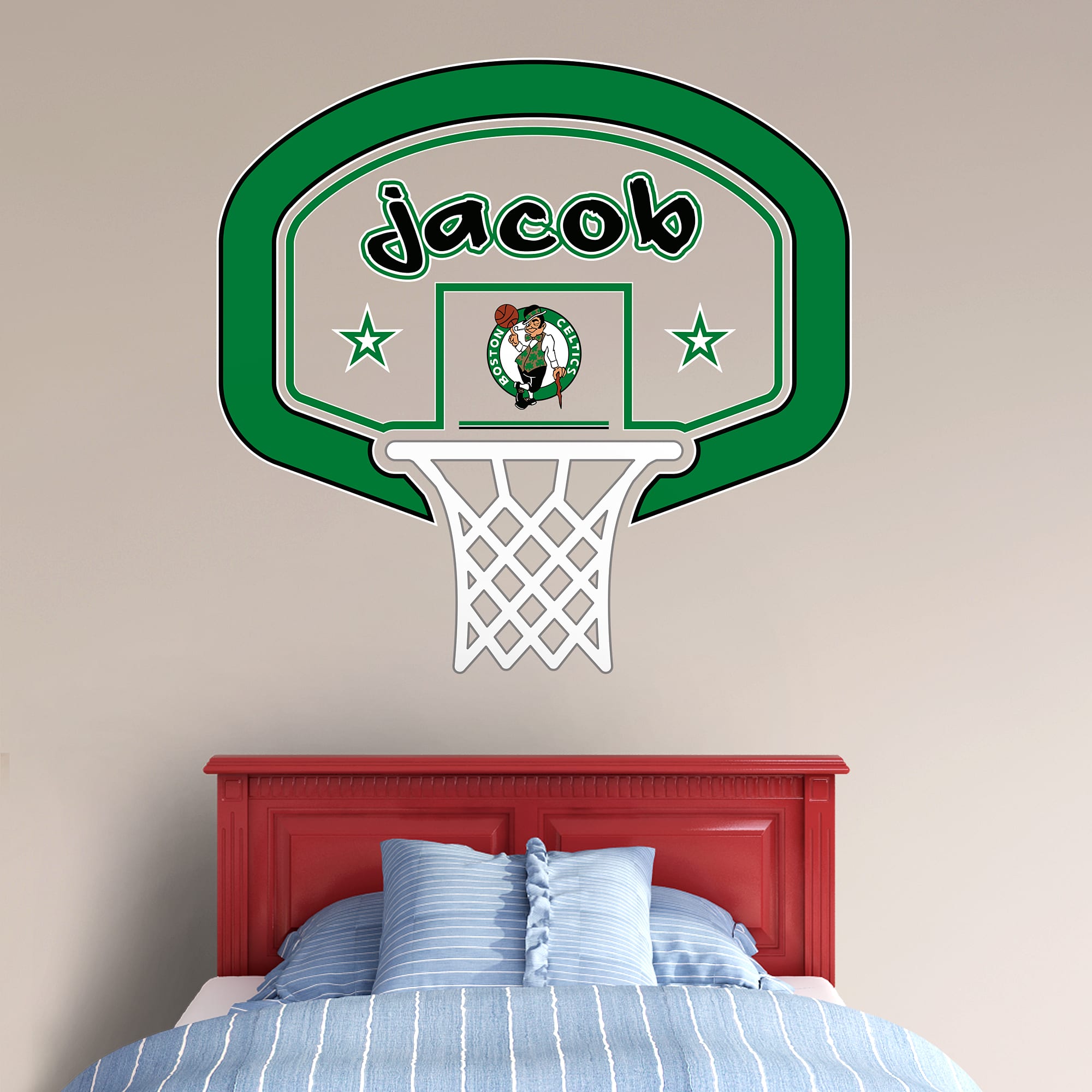 Boston Celtics: Personalized Name - Officially Licensed NBA Transfer Decal 52.0"W x 39.5"H by Fathead | Vinyl