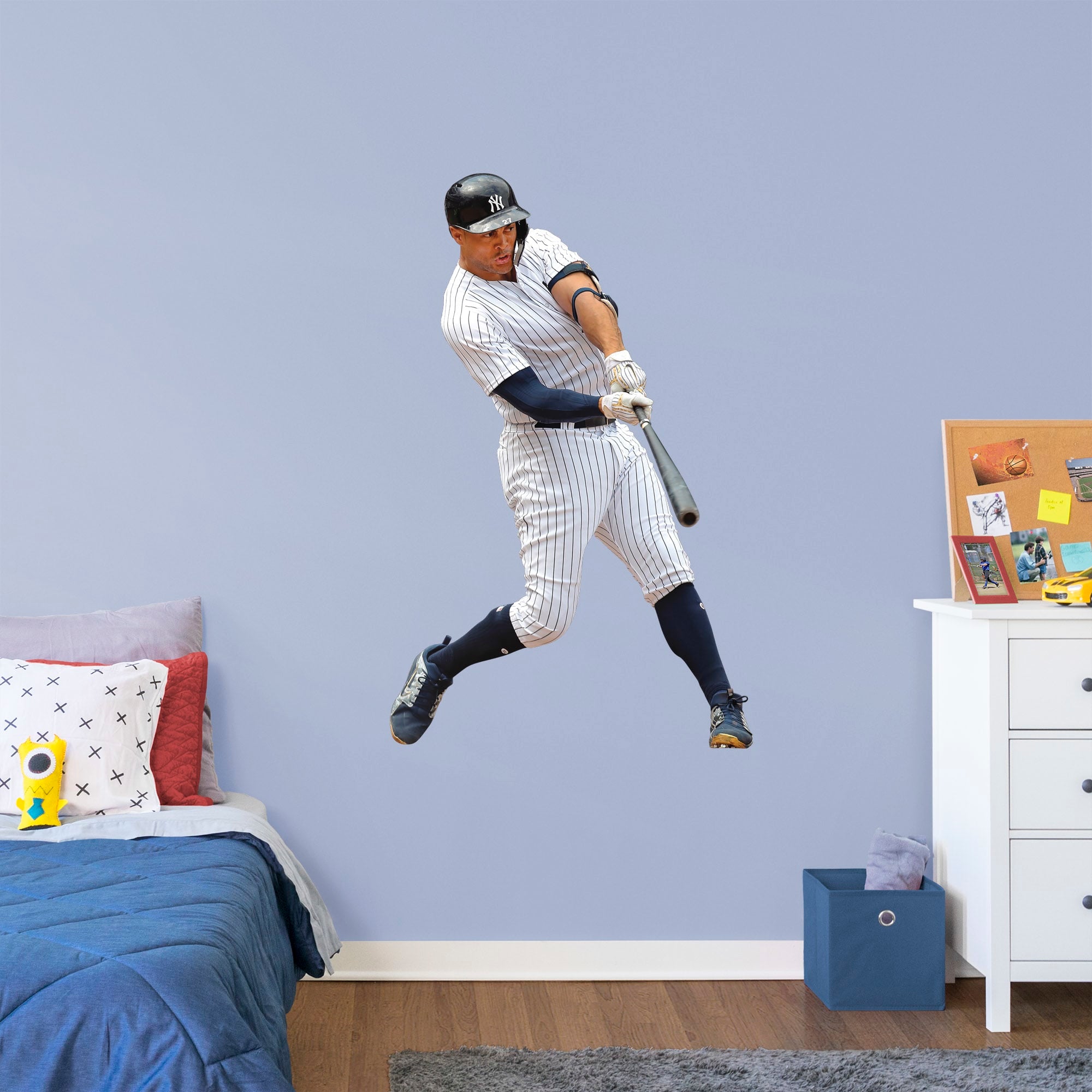Giancarlo Stanton for New York Yankees: Swing - Officially Licensed MLB Removable Wall Decal Giant Athlete + 2 Decals (32"W x 51