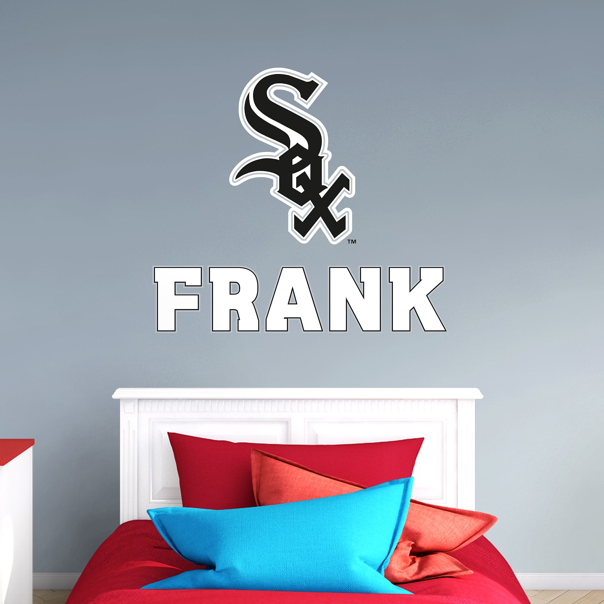 Chicago White Sox: Stacked Personalized Name - Officially Licensed MLB Transfer Decal in White (52"W x 39.5"H) by Fathead | Viny